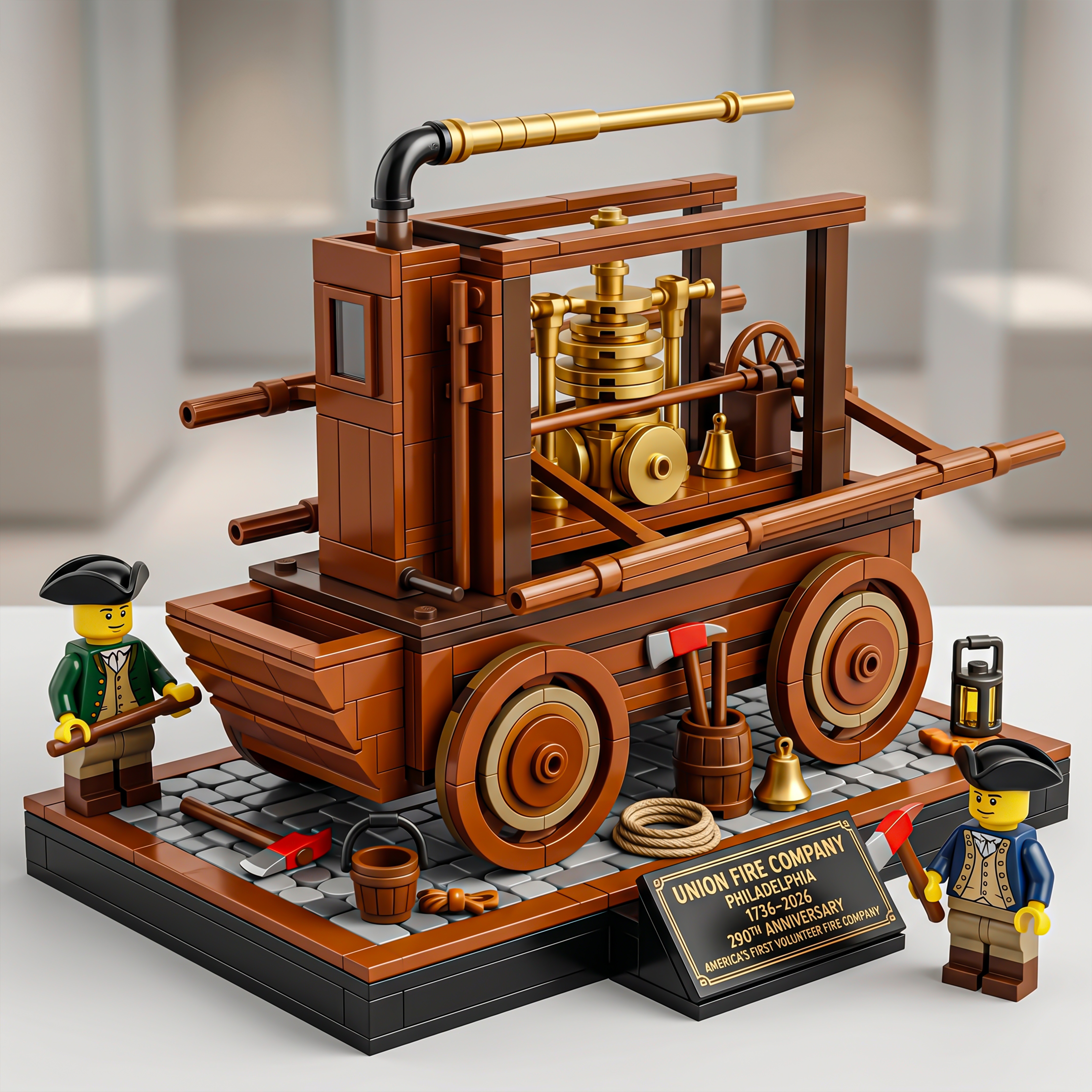 Colonial Fire Engine Tribute Display Building Set