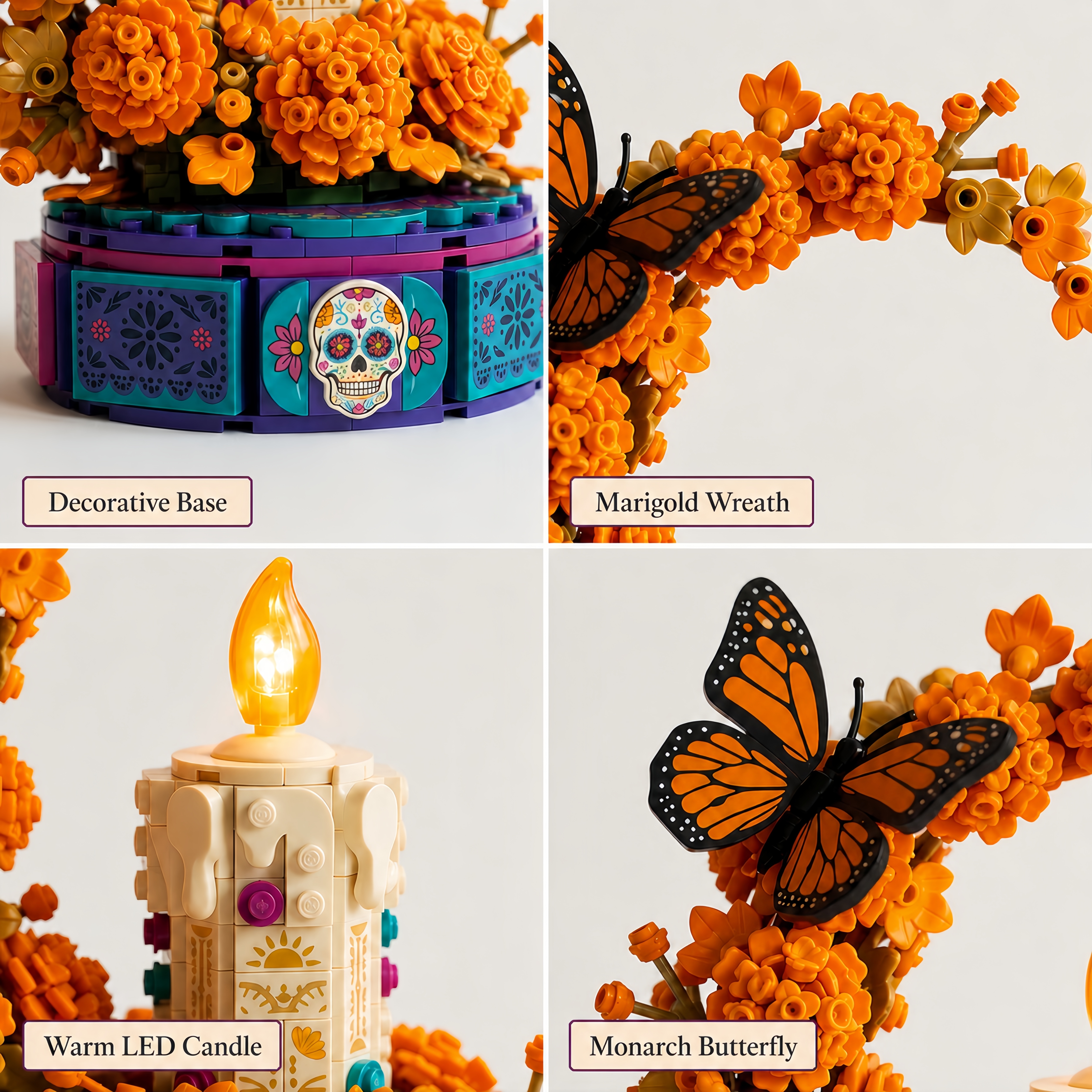Day of the Dead Marigold Candle Holder