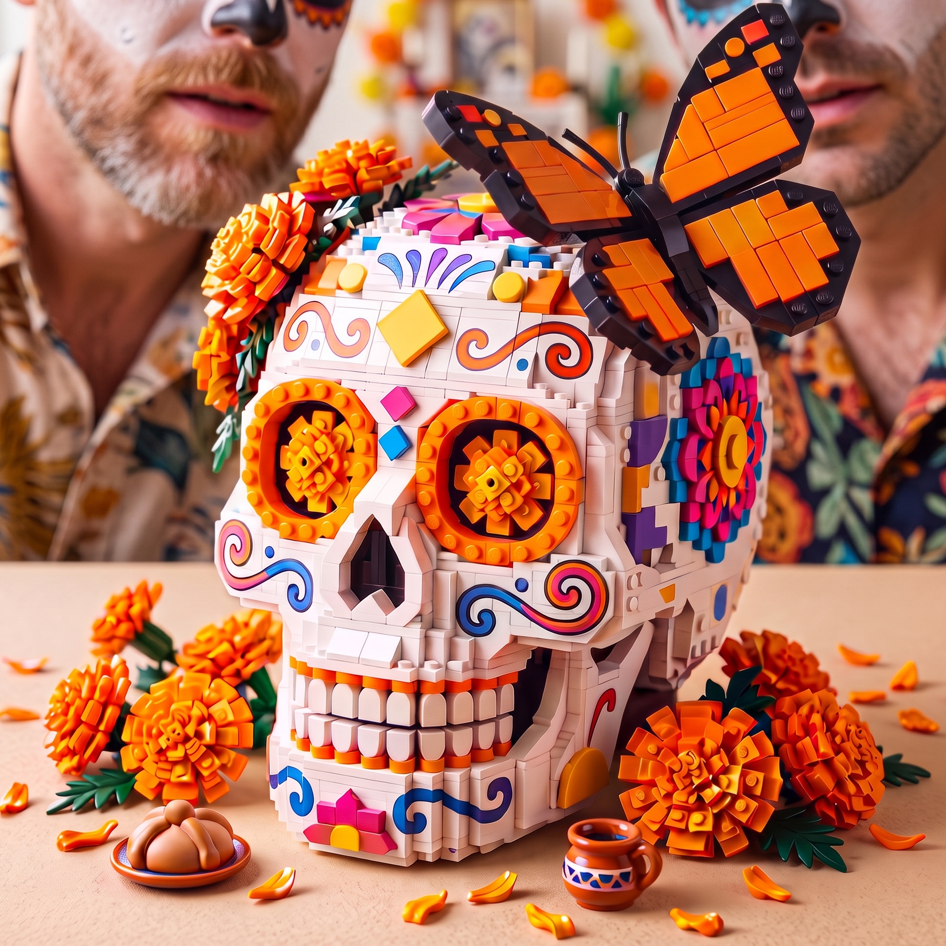 Day of the Dead Calavera Skull Building Set