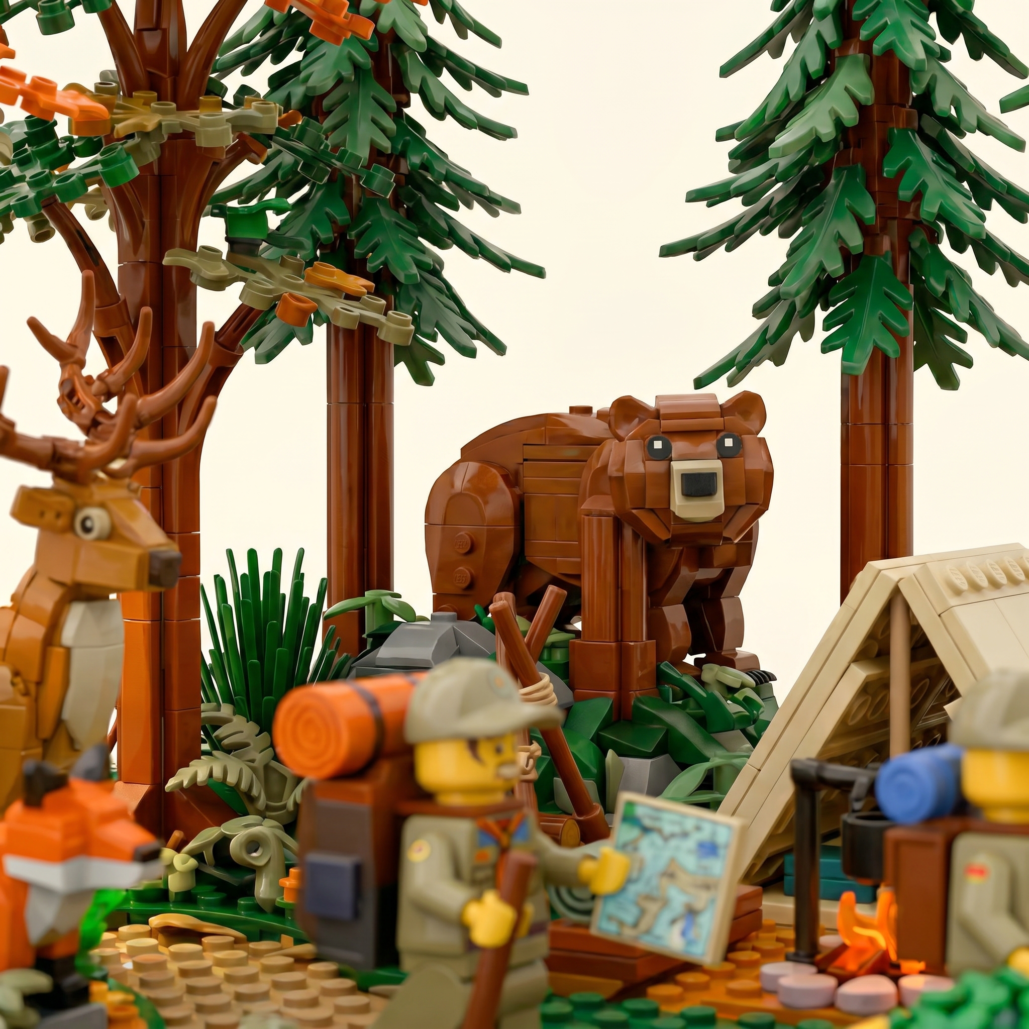 Forest Scout Camp Adventure Building Blocks Set