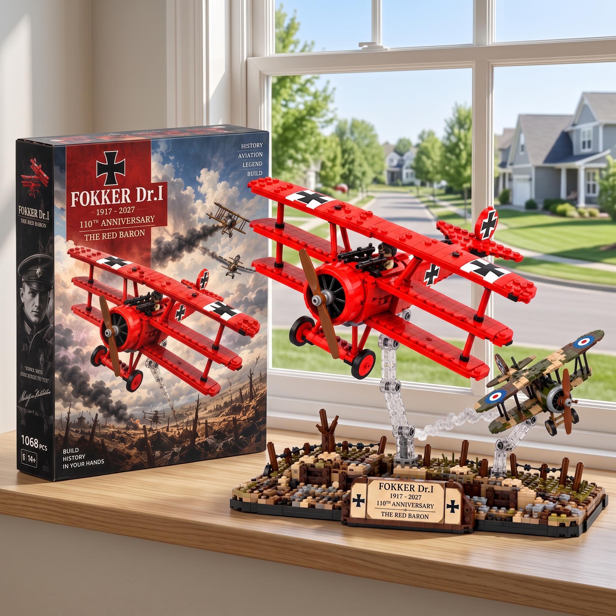 FOKKER Dr.I 1917–2027 110th Anniversary – THE RED BARON Building Block Set