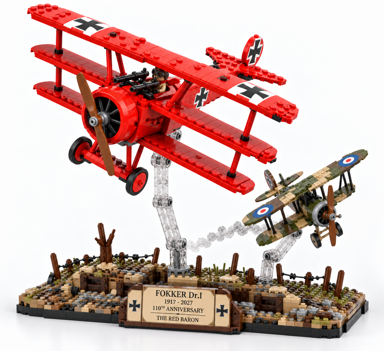 FOKKER Dr.I 1917–2027 110th Anniversary – THE RED BARON Building Block Set