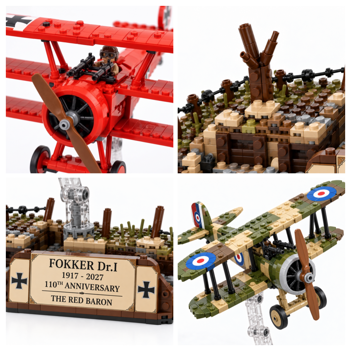 FOKKER Dr.I 1917–2027 110th Anniversary – THE RED BARON Building Block Set