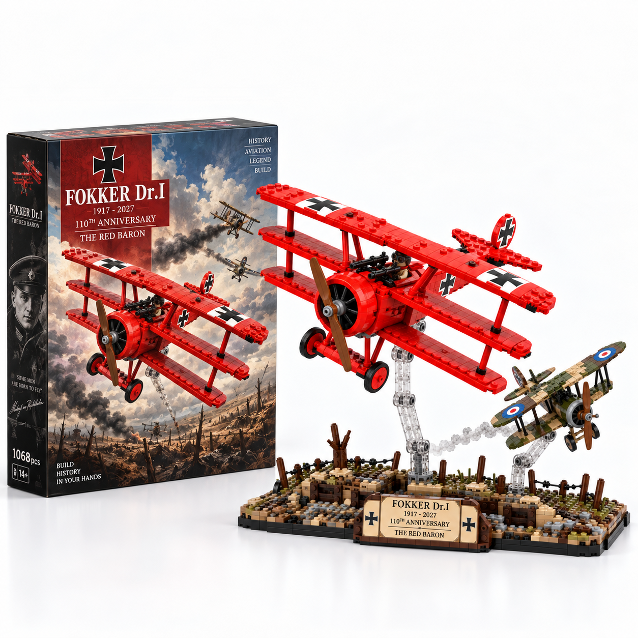 FOKKER Dr.I 1917–2027 110th Anniversary – THE RED BARON Building Block Set