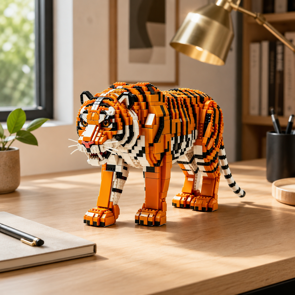 Fierce Stripe Tiger Building Brick Set