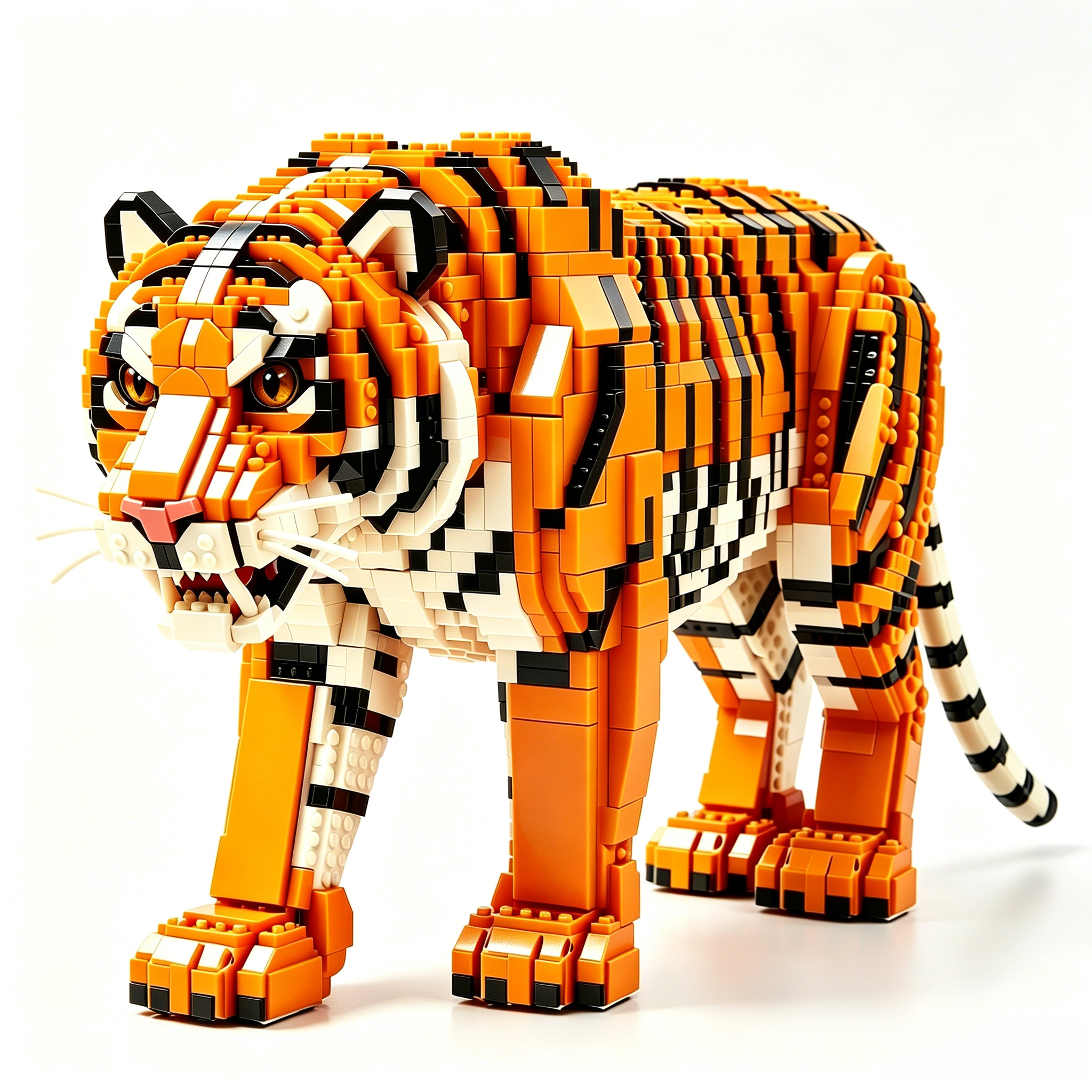 Fierce Stripe Tiger Building Brick Set
