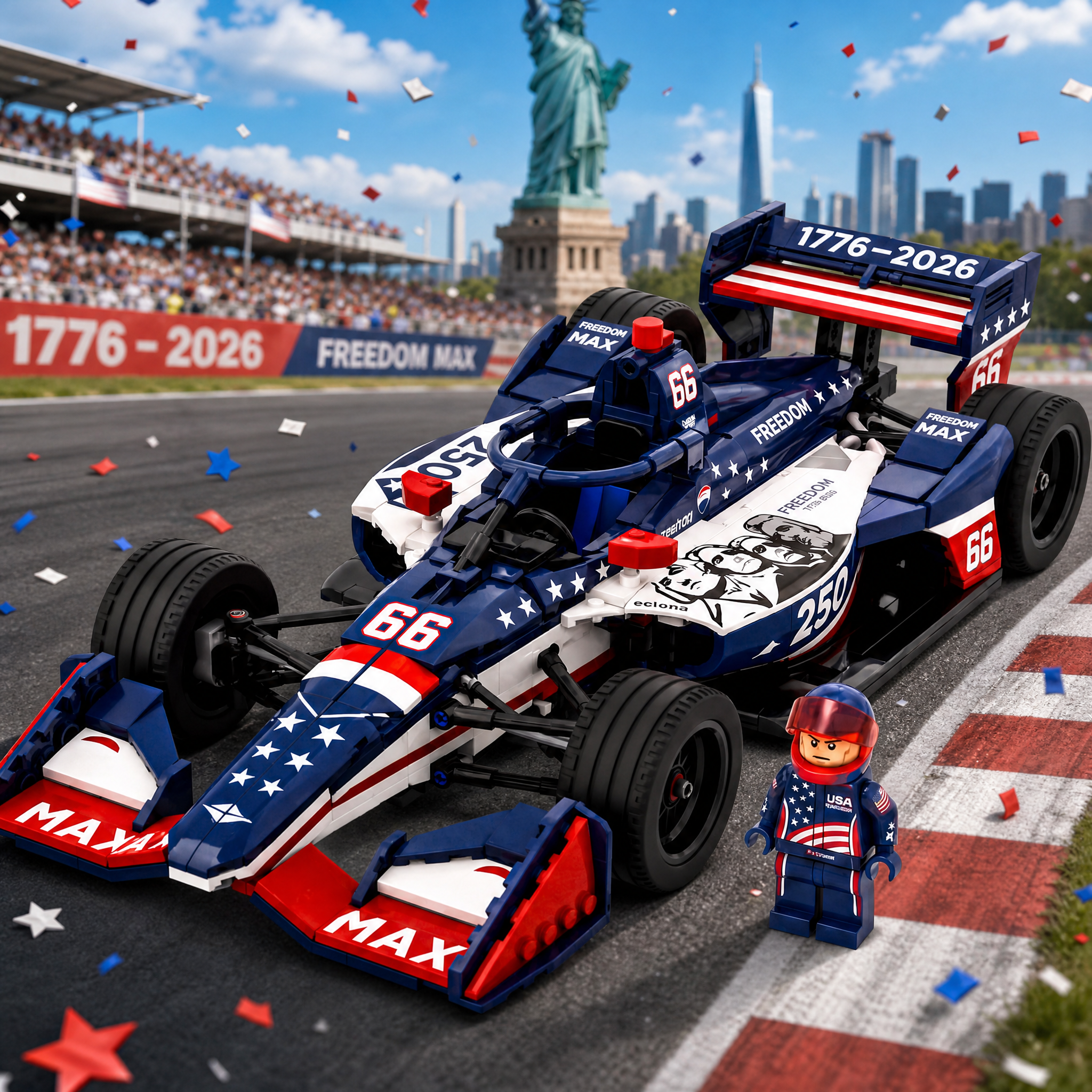 Freedom 250 #66 American Anniversary Open-Wheel Racing Car Building Set