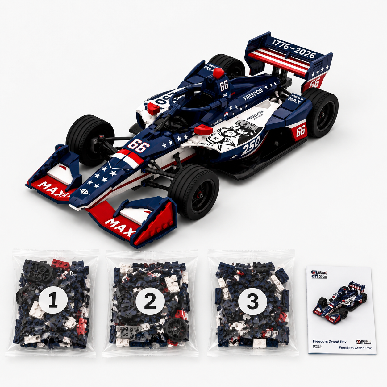 Freedom 250 #66 American Anniversary Open-Wheel Racing Car Building Set