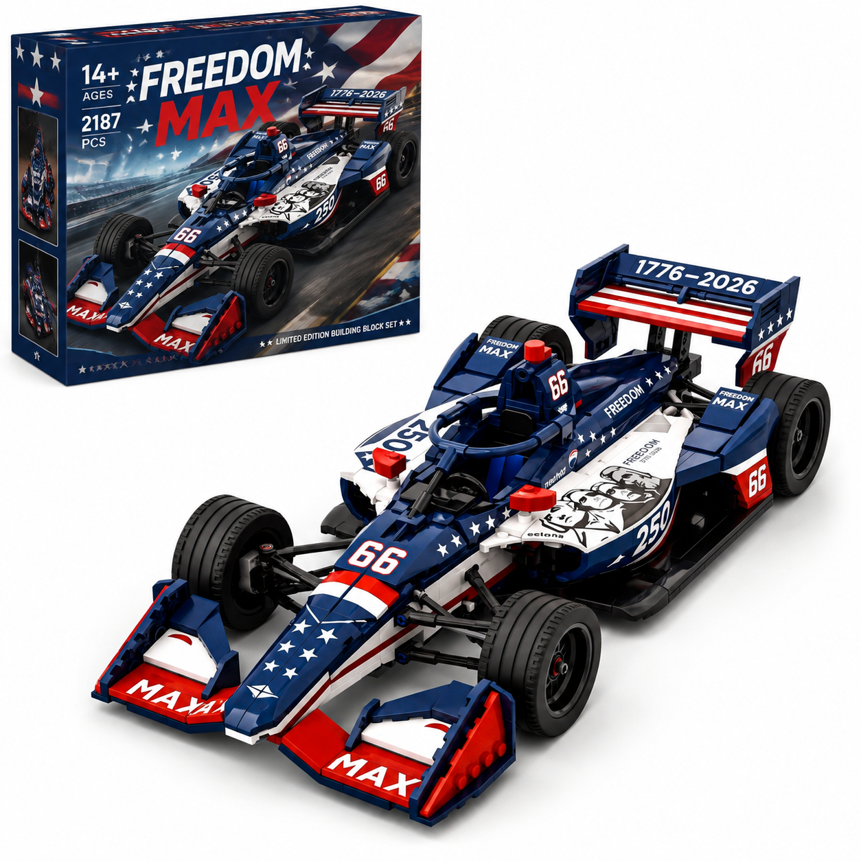 Freedom 250 #66 American Anniversary Open-Wheel Racing Car Building Set