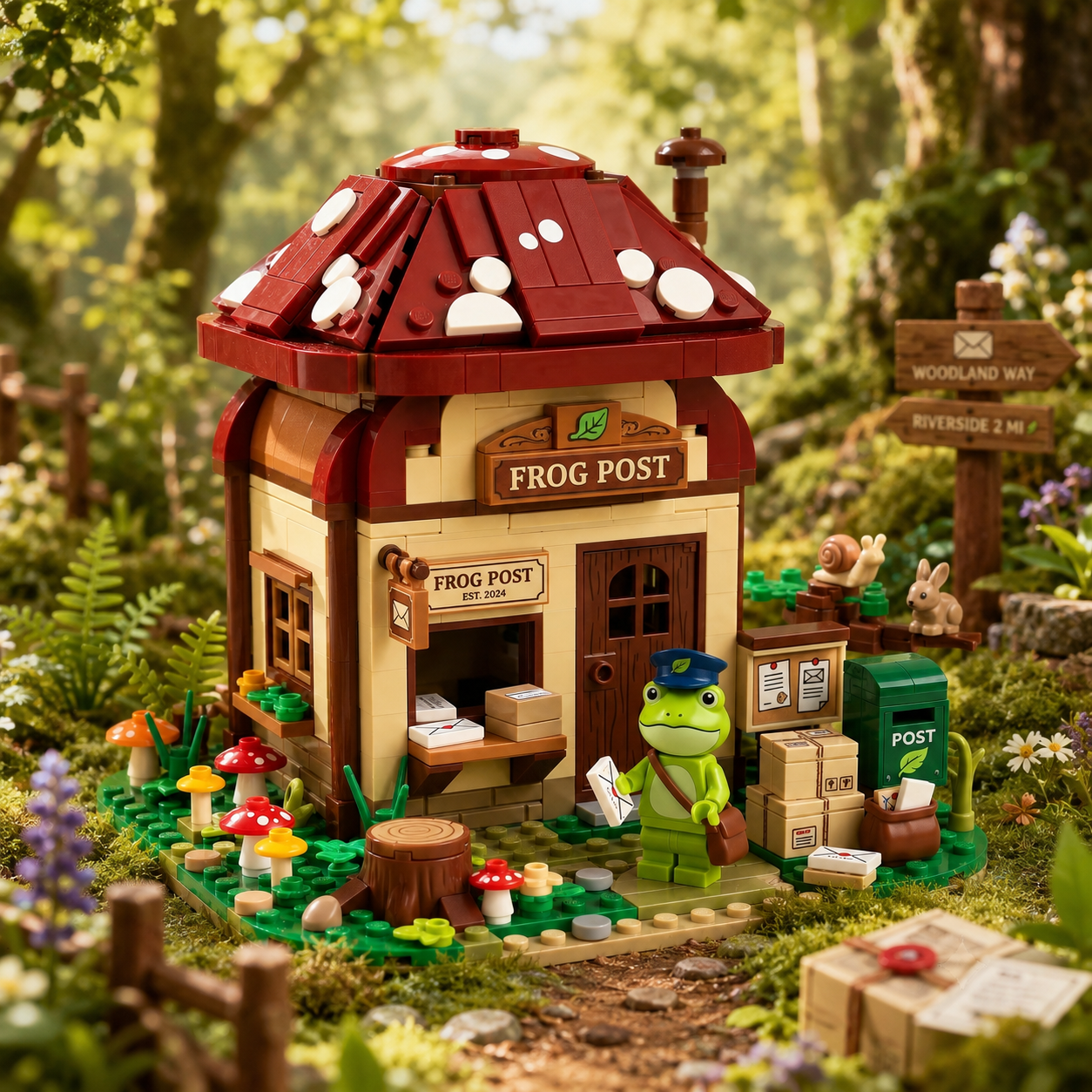 Frog Post Mushroom Cottage Display Building Set