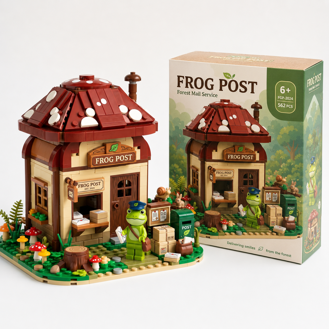 Frog Post Mushroom Cottage Display Building Set