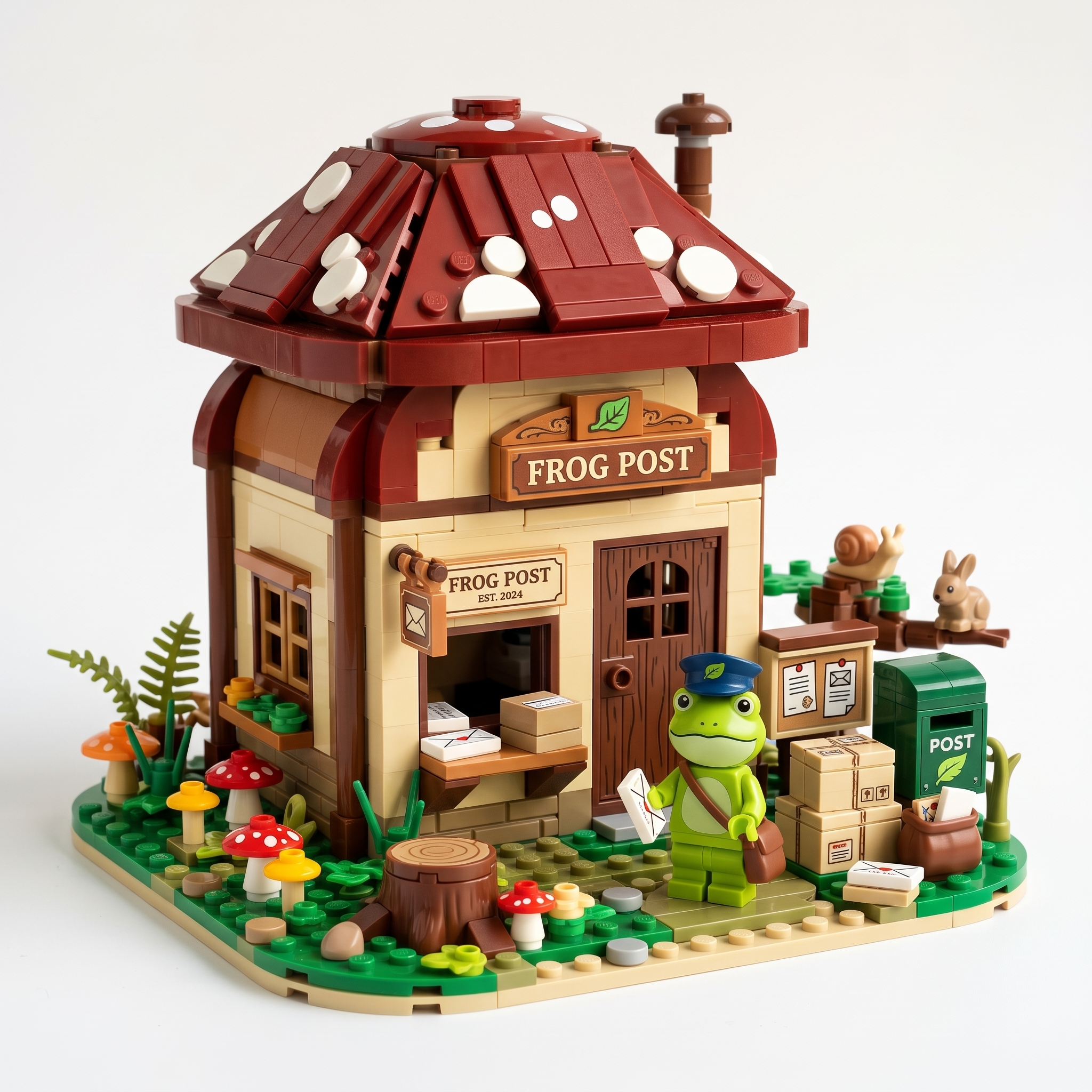 Frog Post Mushroom Cottage Display Building Set