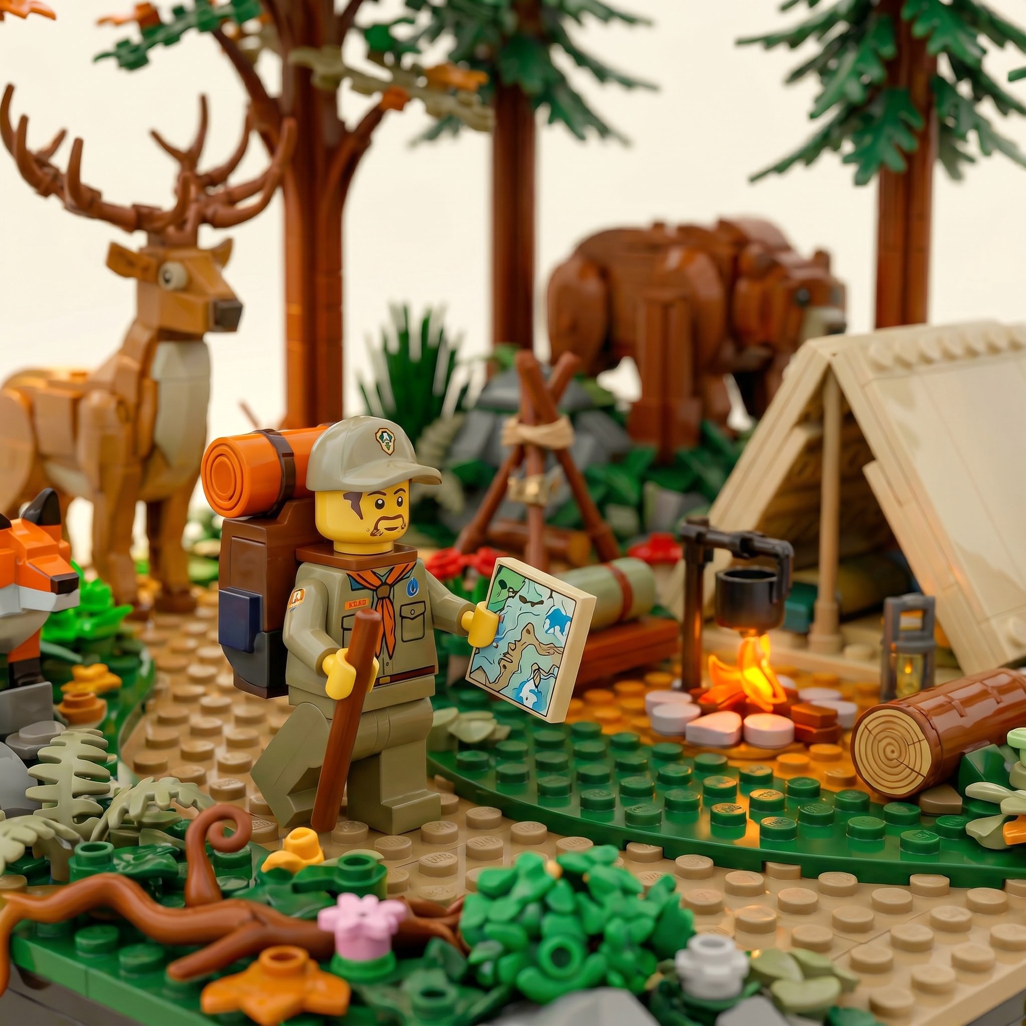 Forest Scout Camp Adventure Building Blocks Set