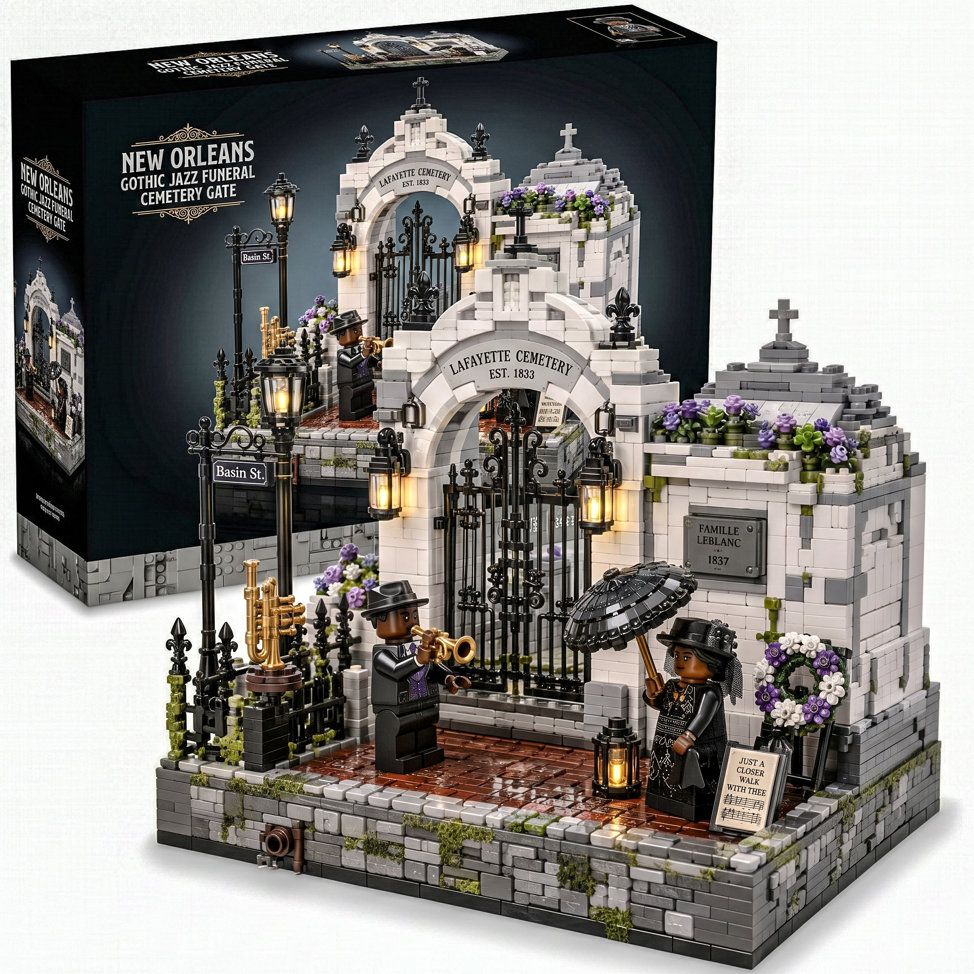 New Orleans Gothic Jazz Funeral Cemetery Gate Collector Building Set