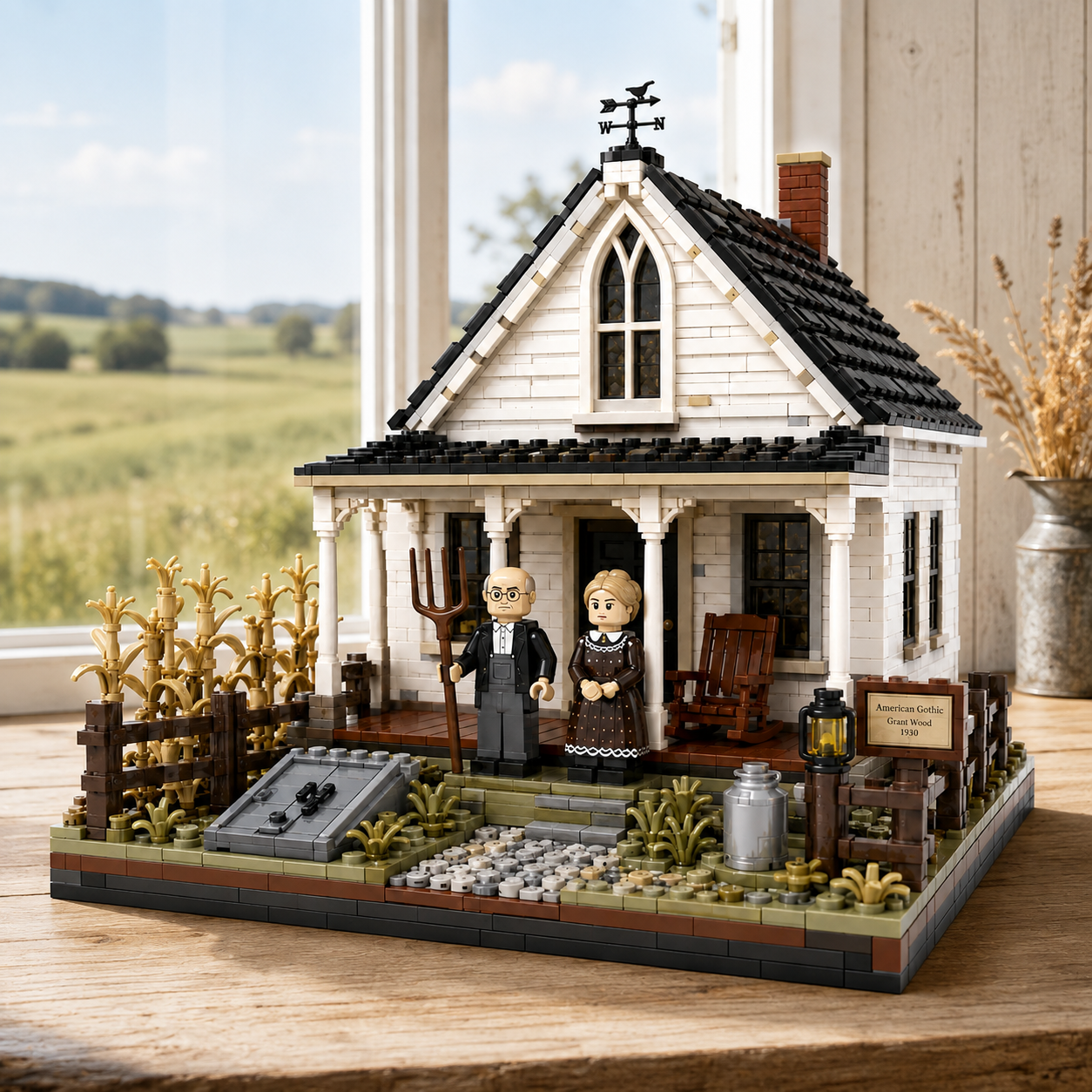 American Gothic Farmhouse Collector Building Set