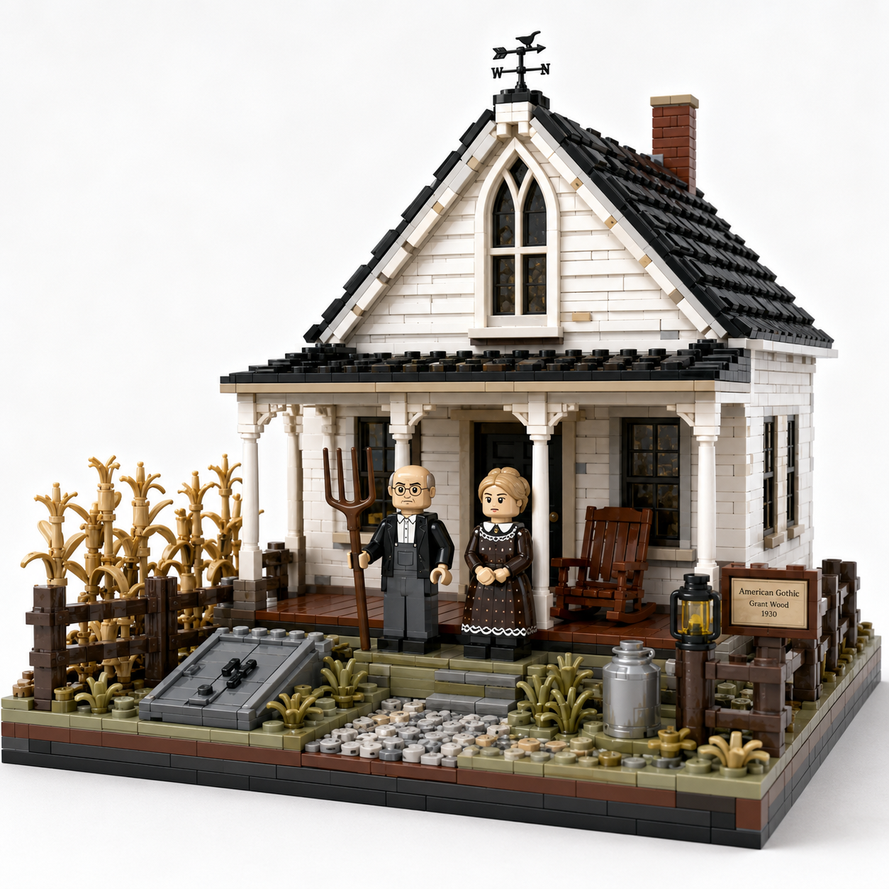 American Gothic Farmhouse Collector Building Set