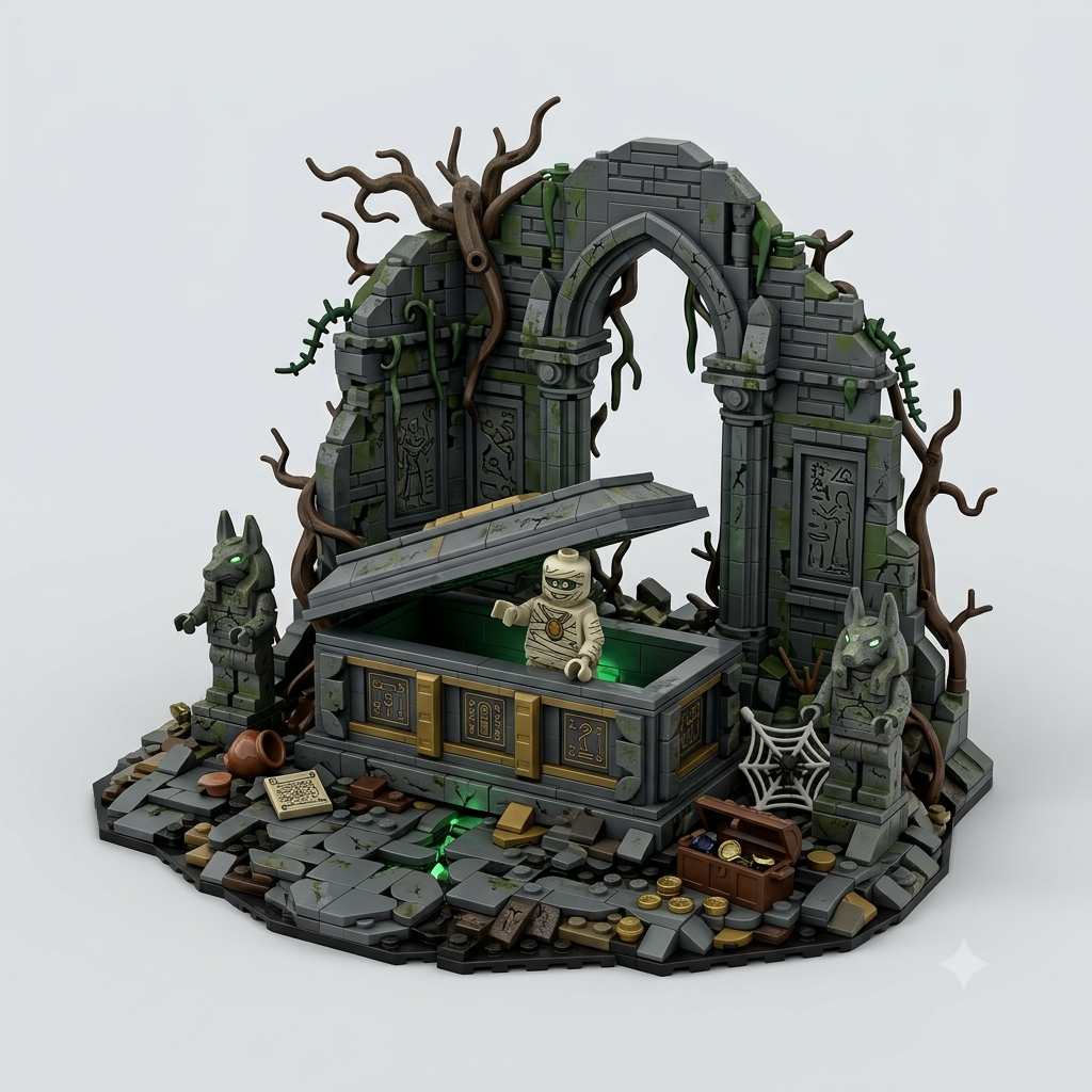 Cursed Tomb Ruins Mummy Awakening Display Building Set