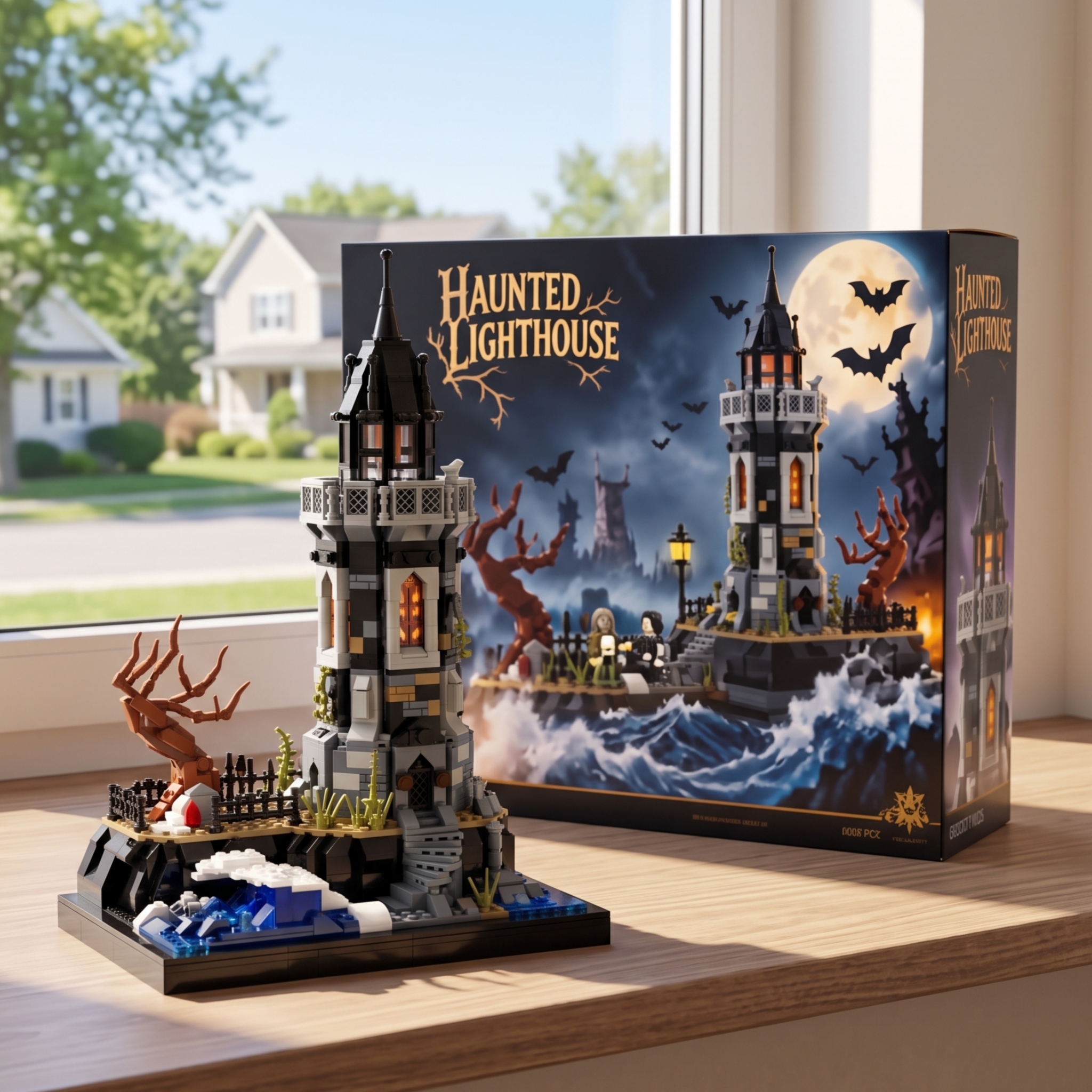 Haunted Lighthouse Building Blocks – Spooky Gothic Lighthouse Model