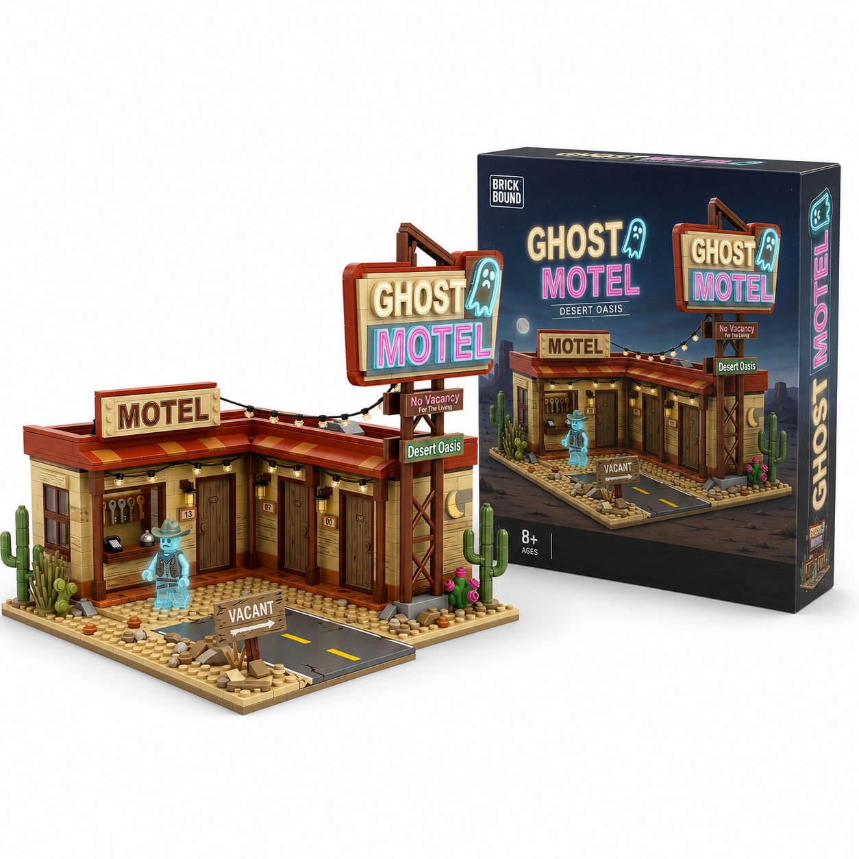 Ghost Motel Desert Oasis Display Building Set
