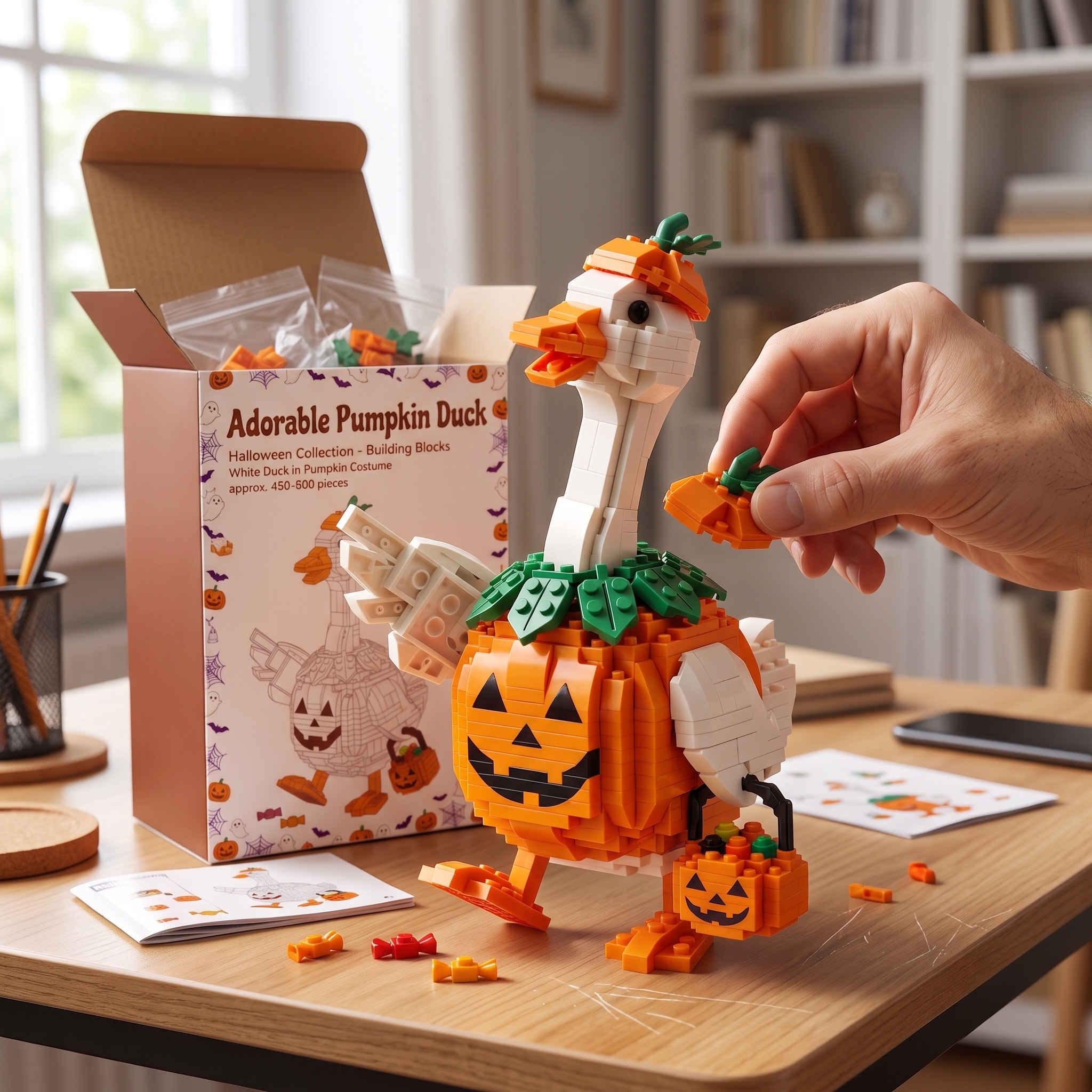 Adorable Pumpkin Duck Halloween Building Set
