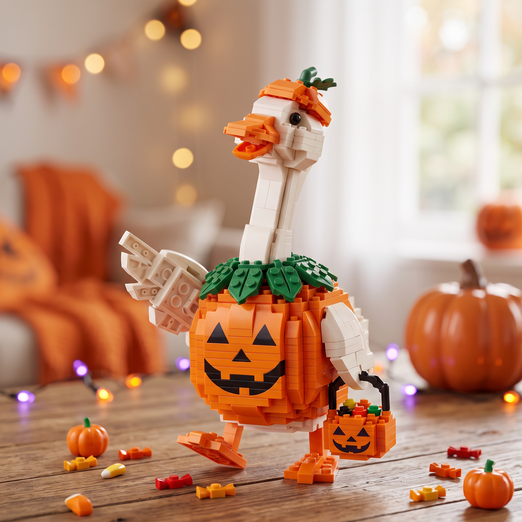 Adorable Pumpkin Duck Halloween Building Set