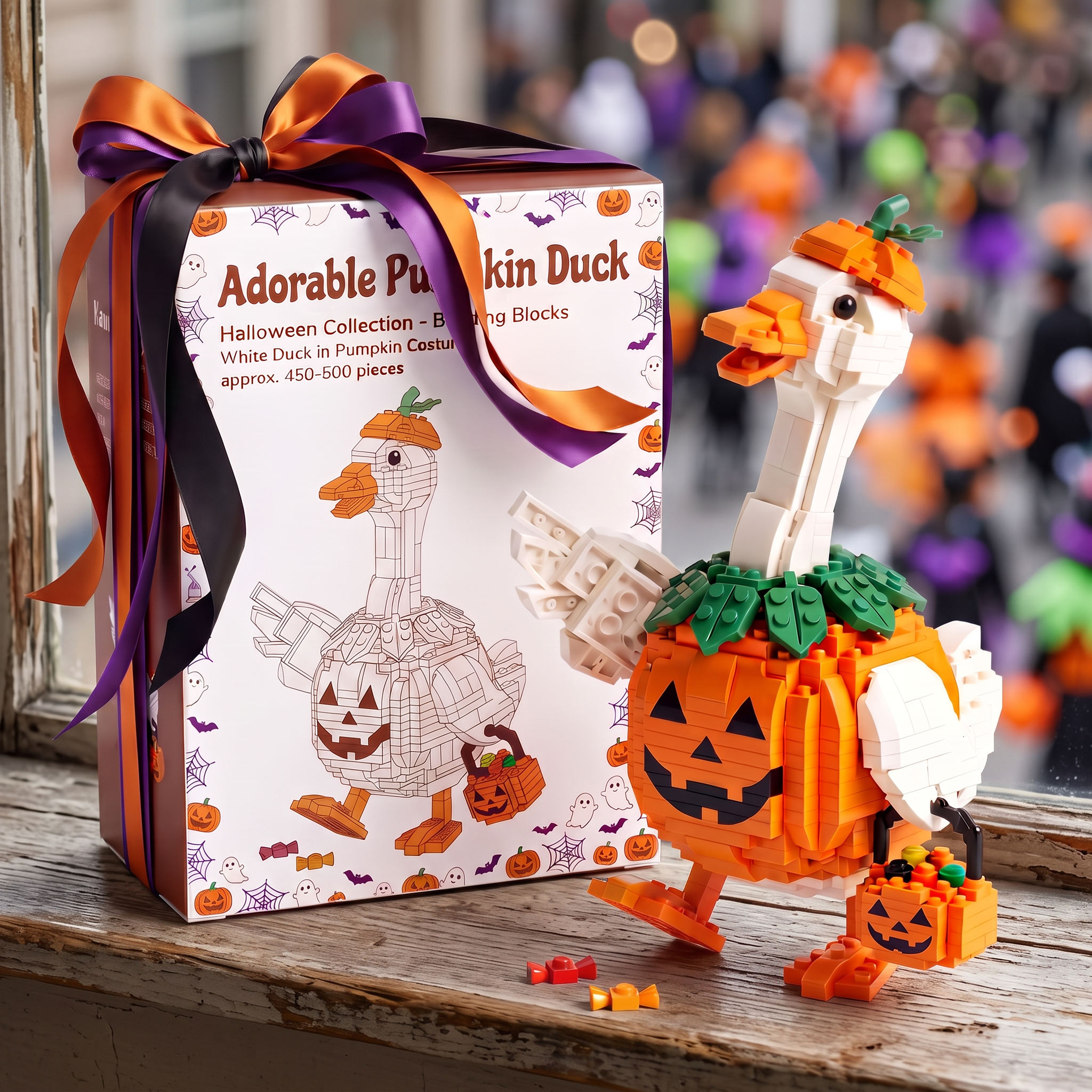 Adorable Pumpkin Duck Halloween Building Set