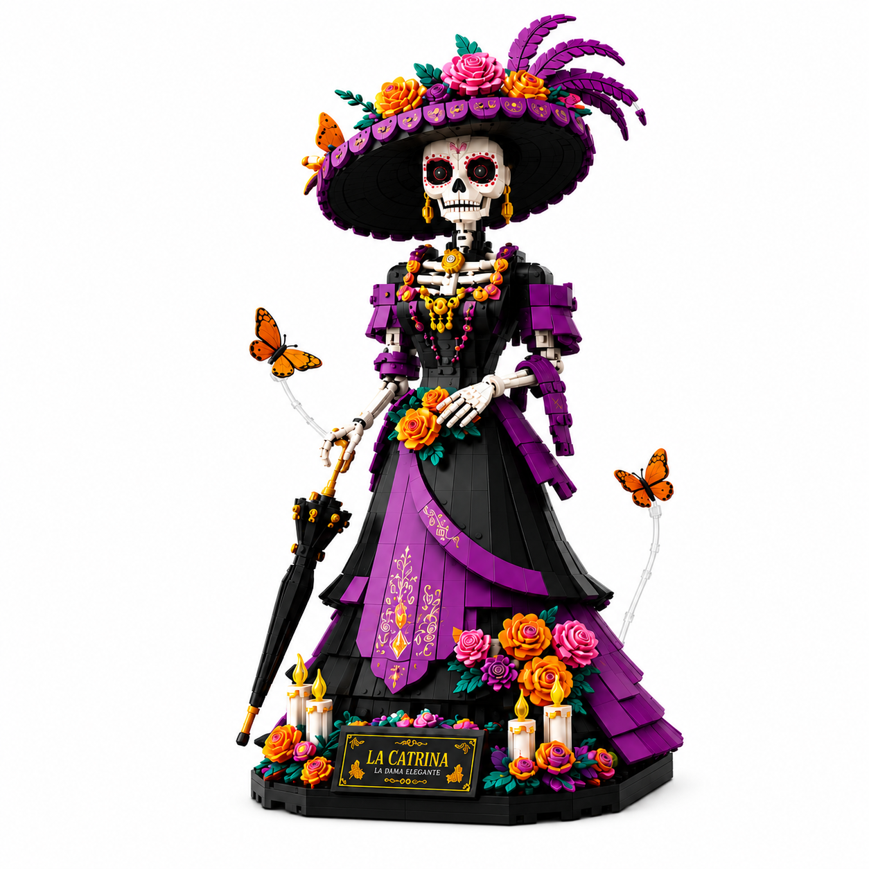 La Catrina Floral Skeleton Collector Display Building Set