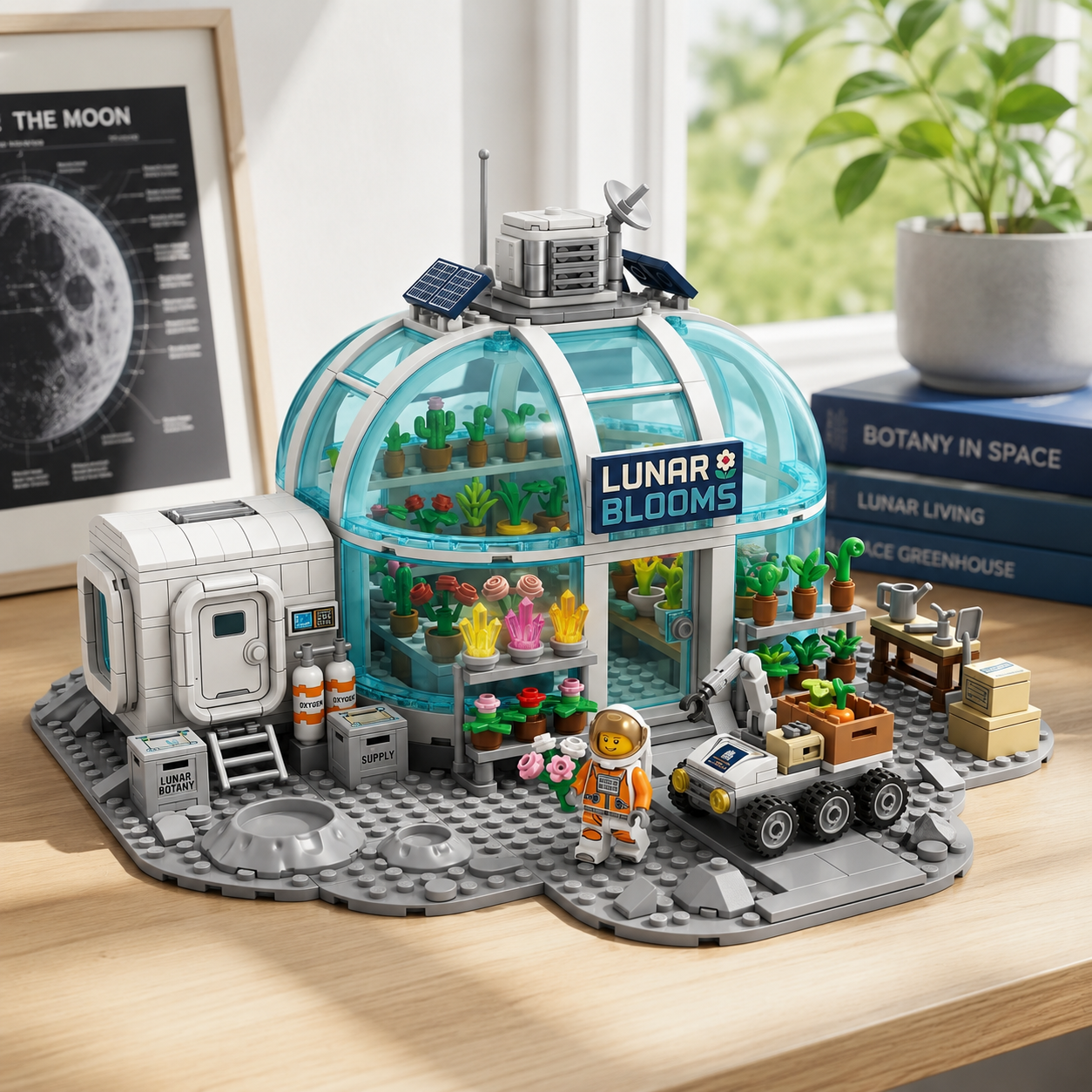 Lunar Blooms Greenhouse Building Block Set