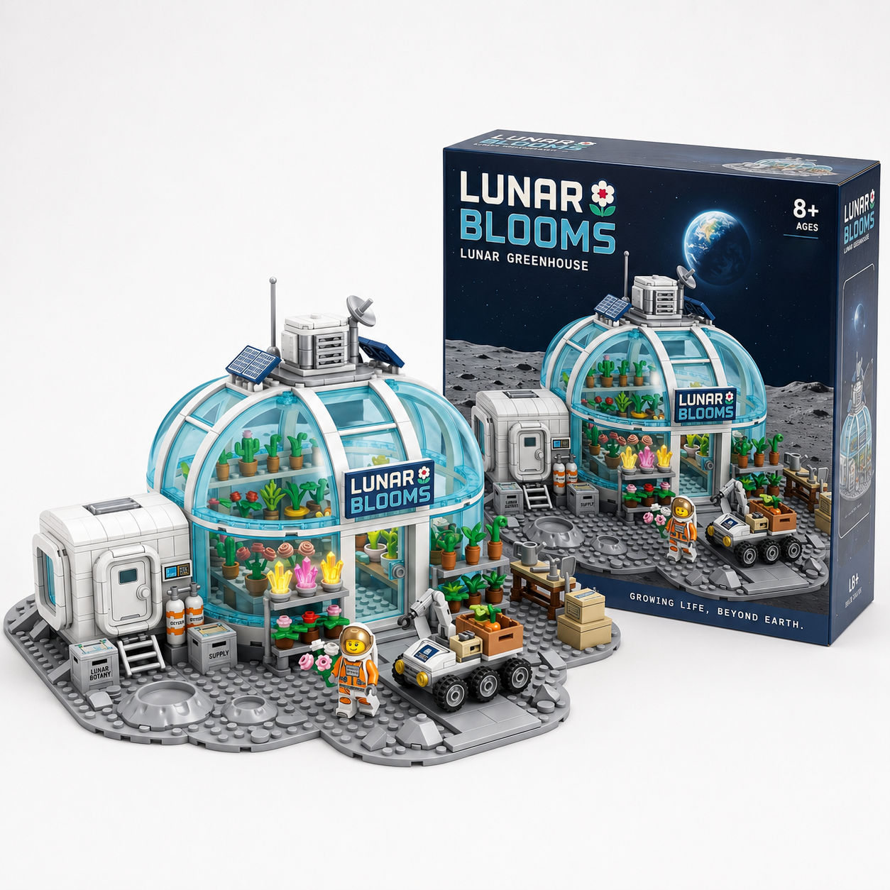 Lunar Blooms Greenhouse Building Block Set