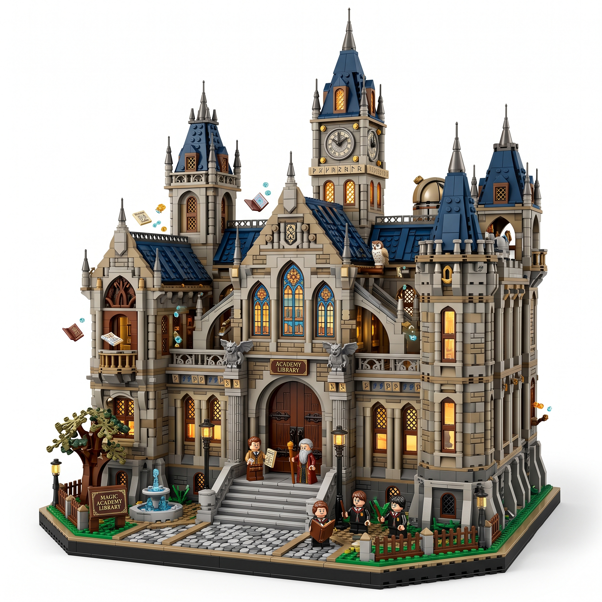 Magic Academy Library Building Blocks Set