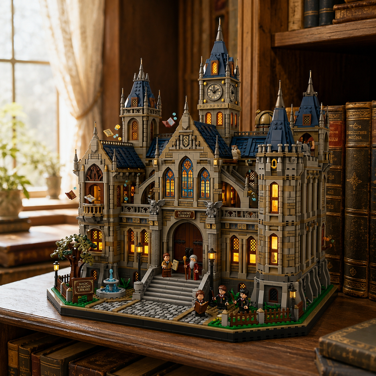 Magic Academy Library Building Blocks Set