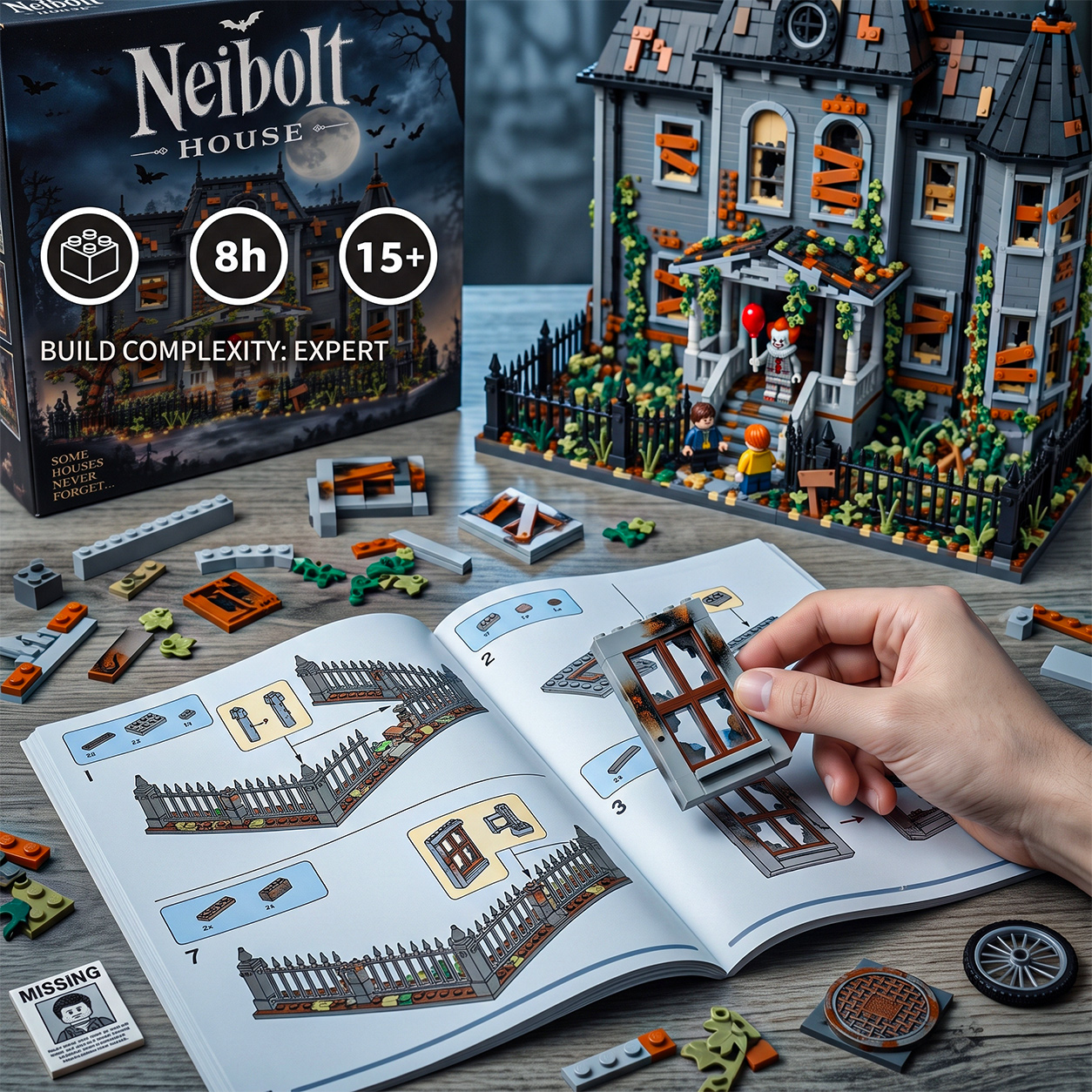 Neibolt House Building Block Set – Haunted Horror House Model