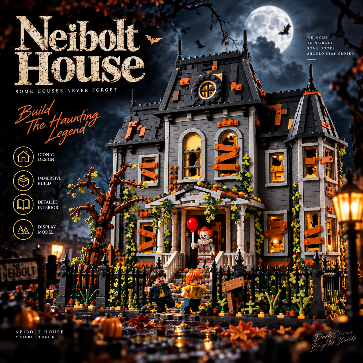 Neibolt House Building Block Set – Haunted Horror House Model