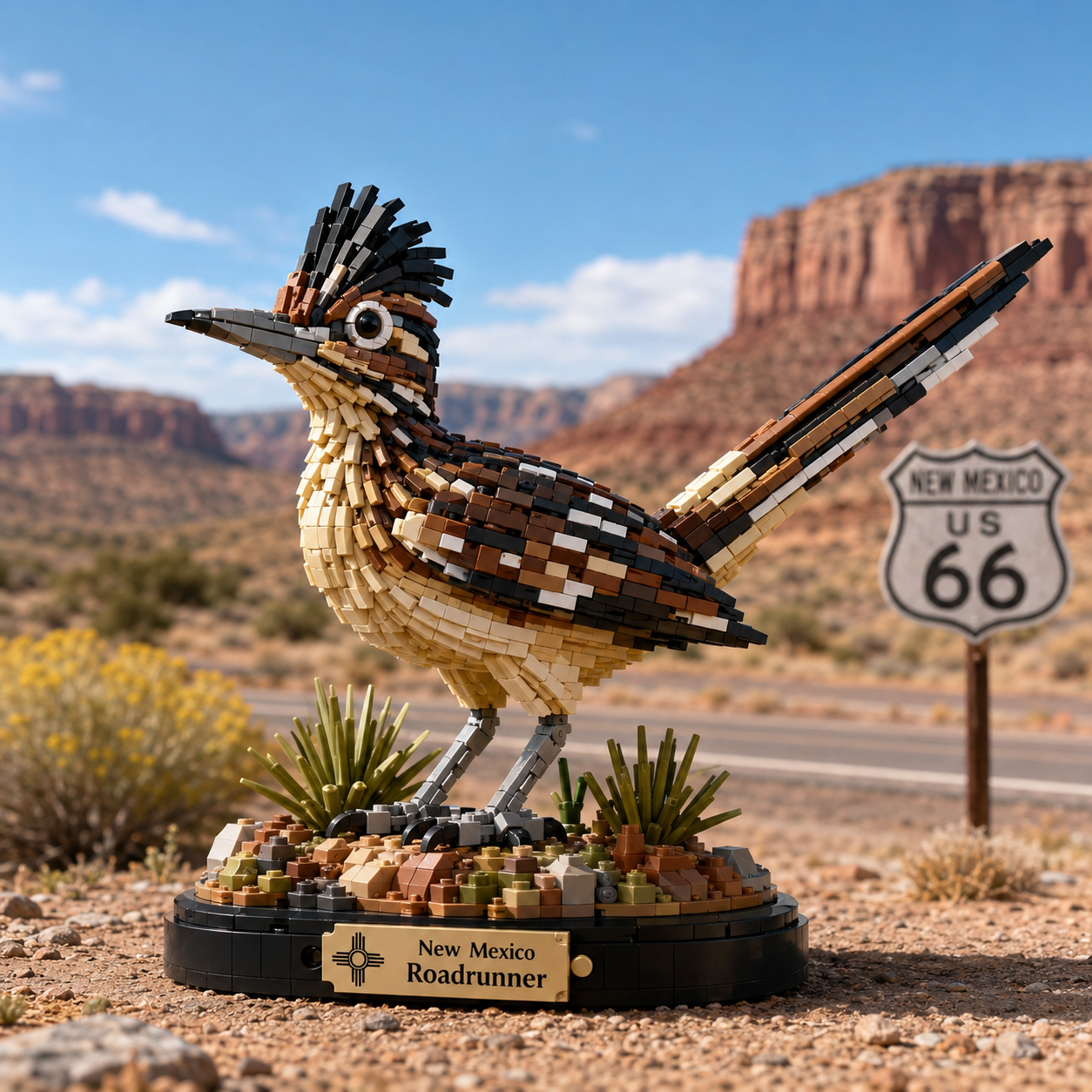 New Mexico Roadrunner Building Block Display Set