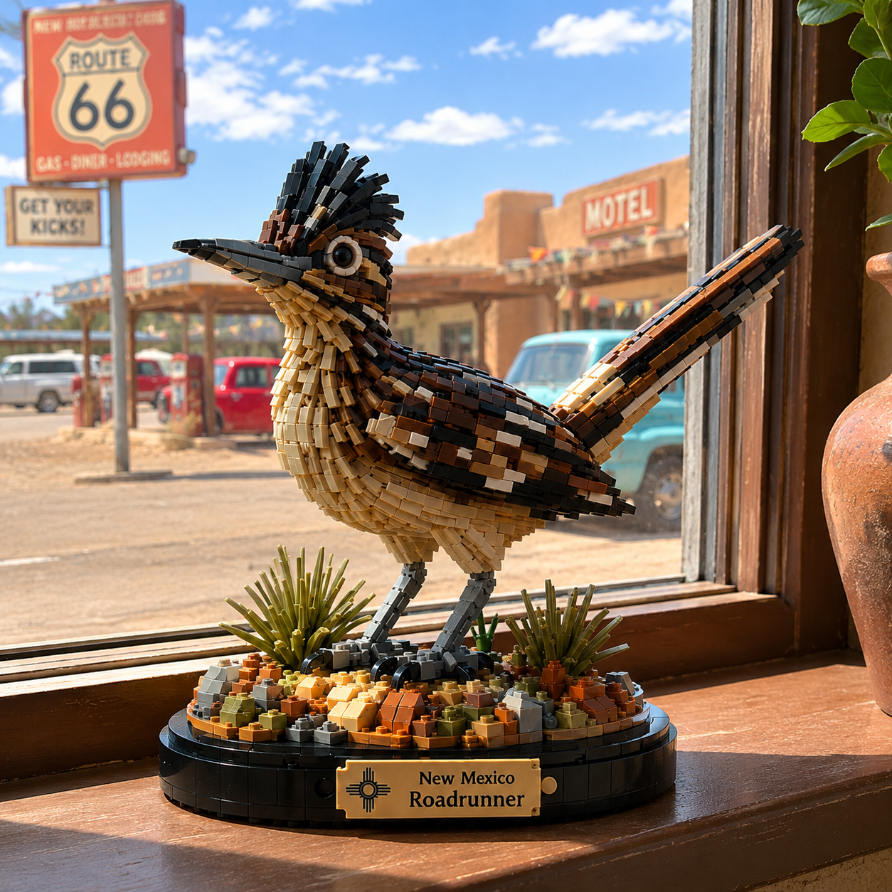 New Mexico Roadrunner Building Block Display Set