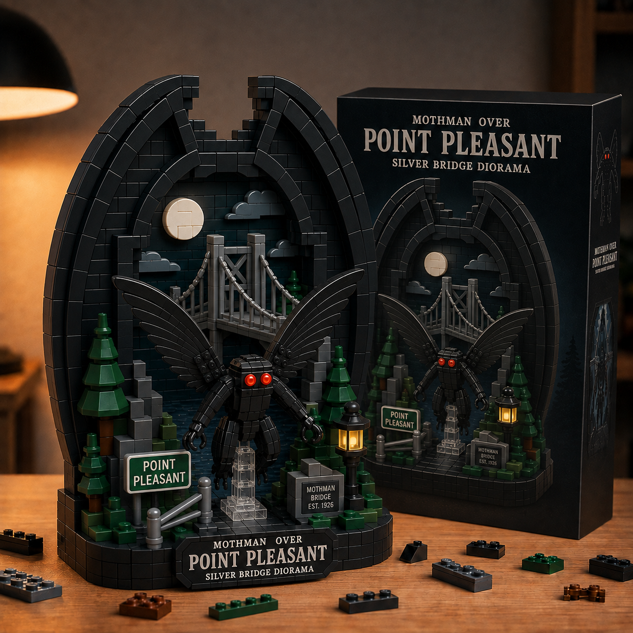 Mothman Over Point Pleasant — Silver Bridge Diorama Collector’s Edition Building Set