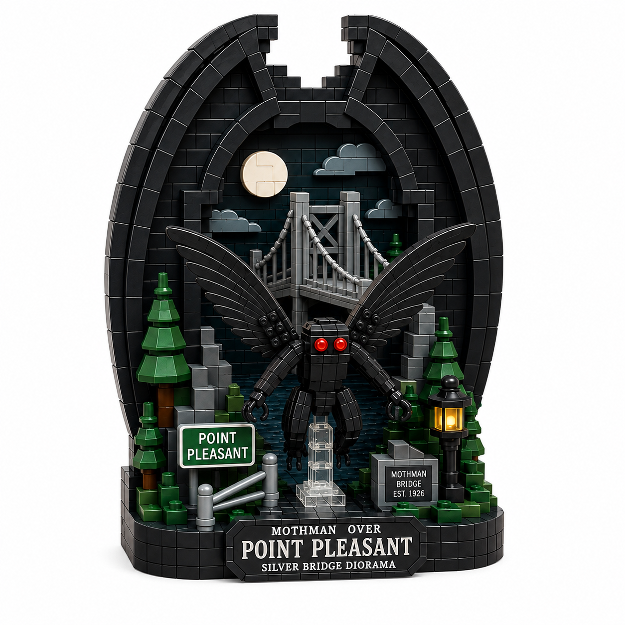 Mothman Over Point Pleasant — Silver Bridge Diorama Collector’s Edition Building Set