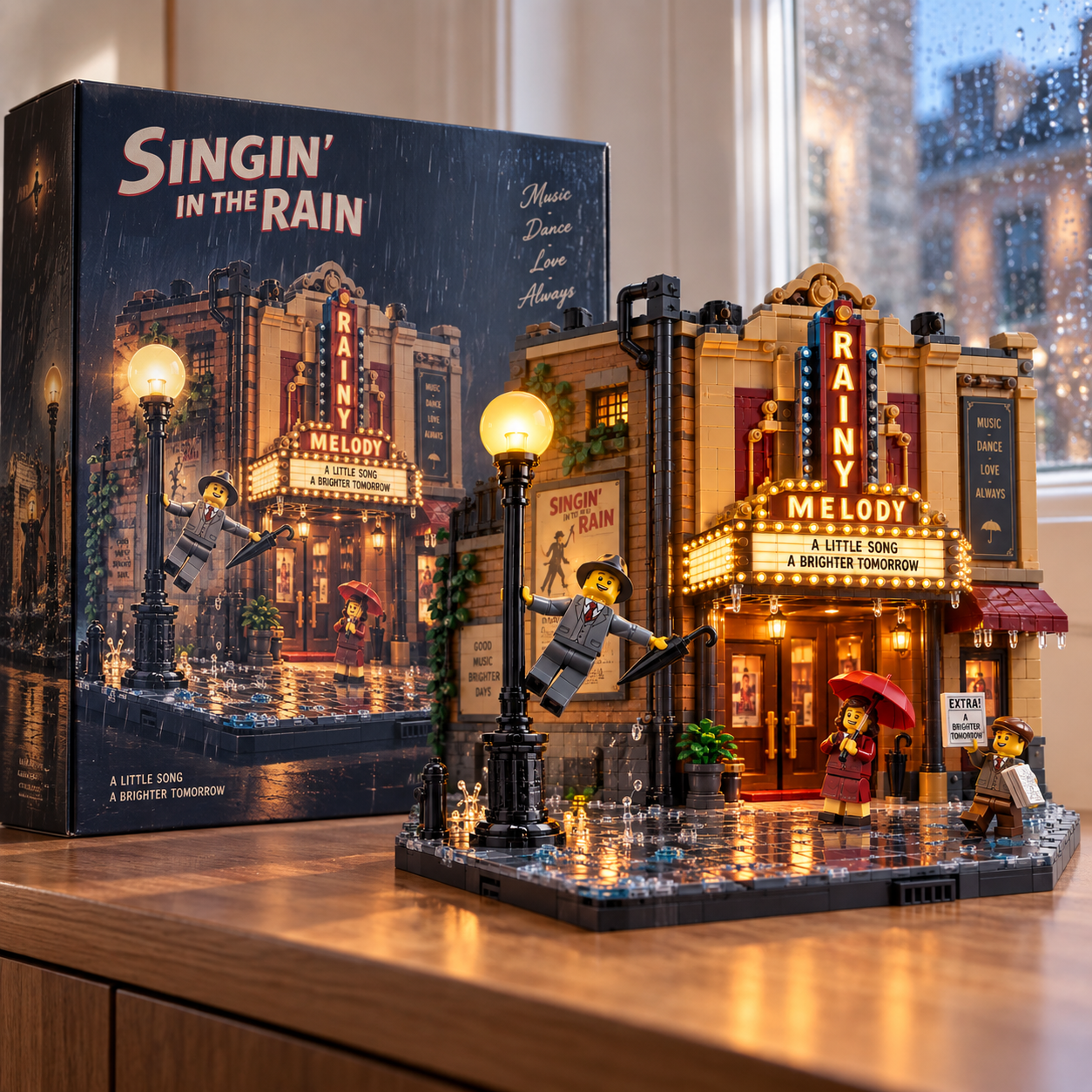 Rainy Melody Theater – Classic Musical Cinema Building Set