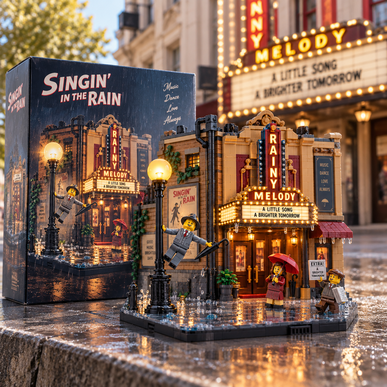 Rainy Melody Theater – Classic Musical Cinema Building Set