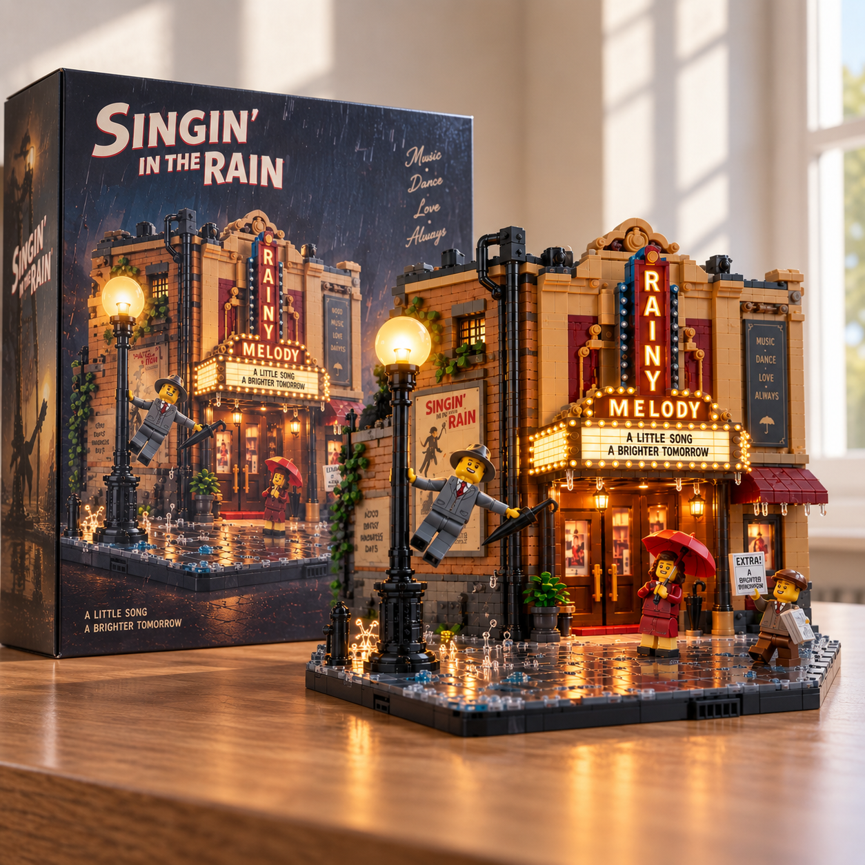 Rainy Melody Theater – Classic Musical Cinema Building Set