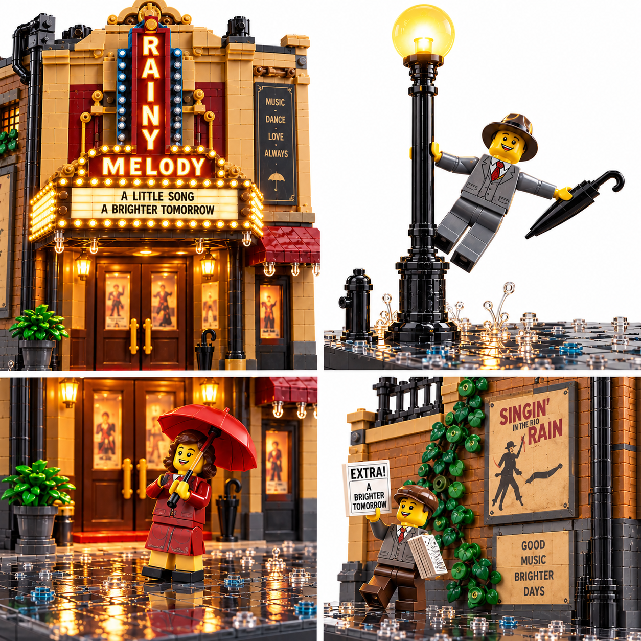 Rainy Melody Theater – Classic Musical Cinema Building Set