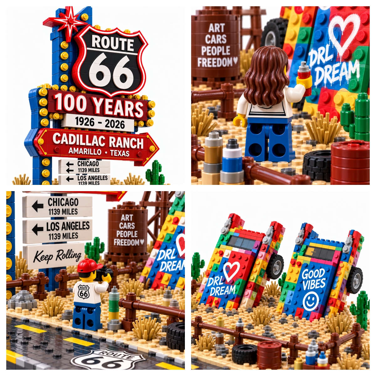 Route 66 100th Anniversary Cadillac Ranch Building Set
