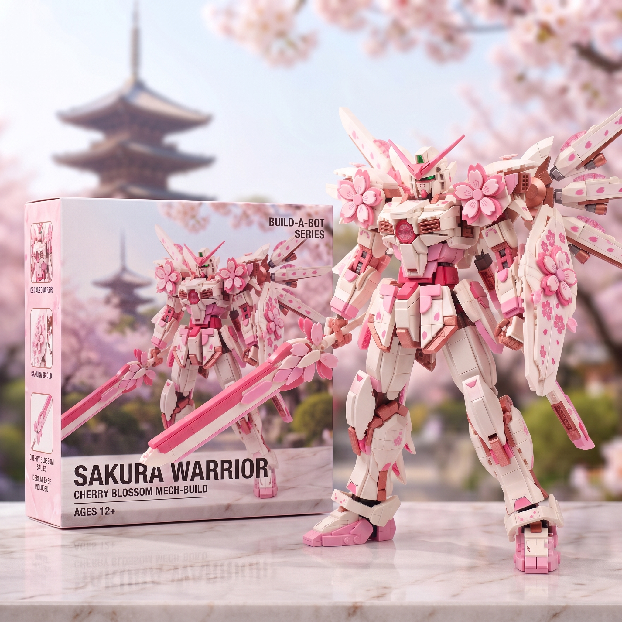 Sakura Warrior Cherry Blossom Mech Collector Model