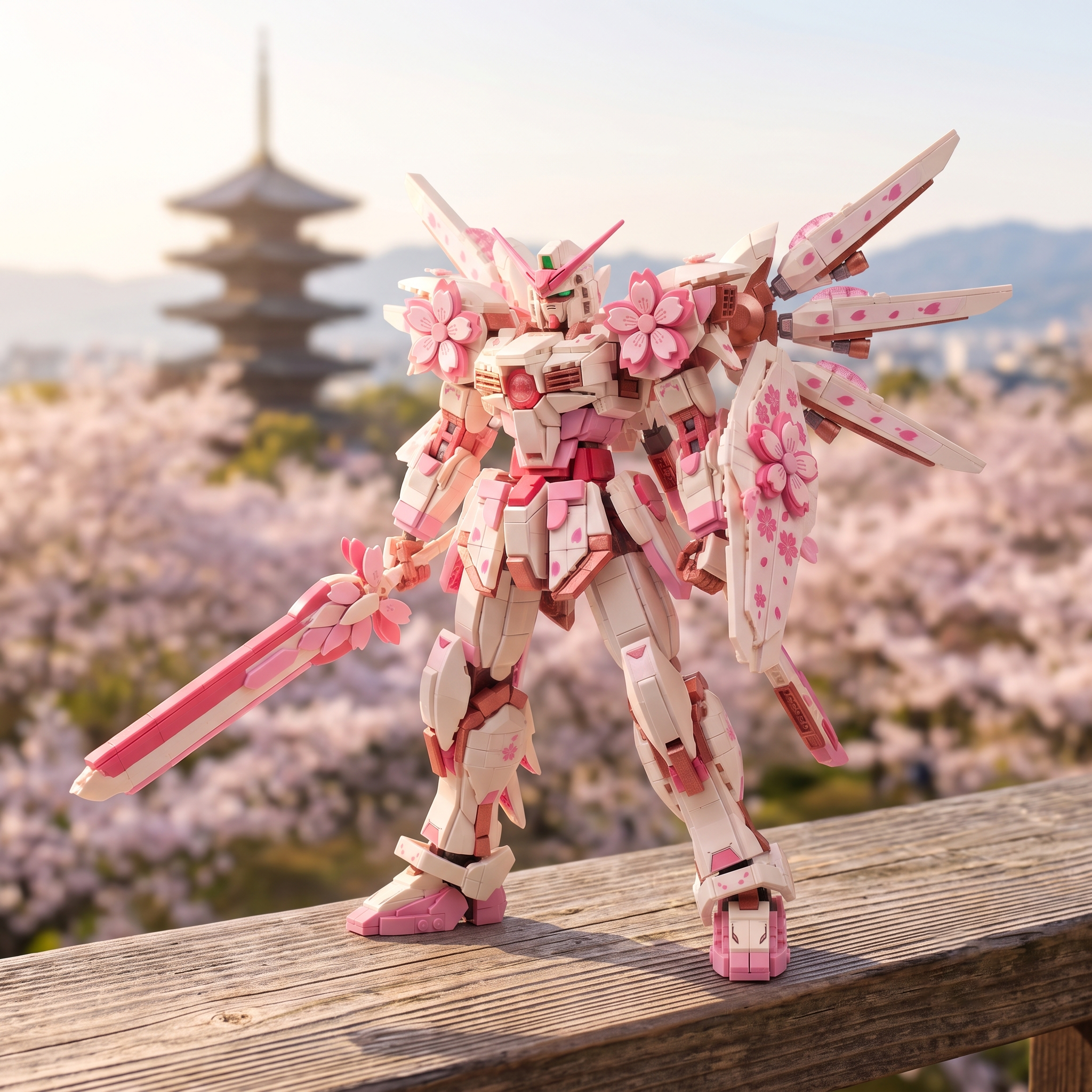 Sakura Warrior Cherry Blossom Mech Collector Model