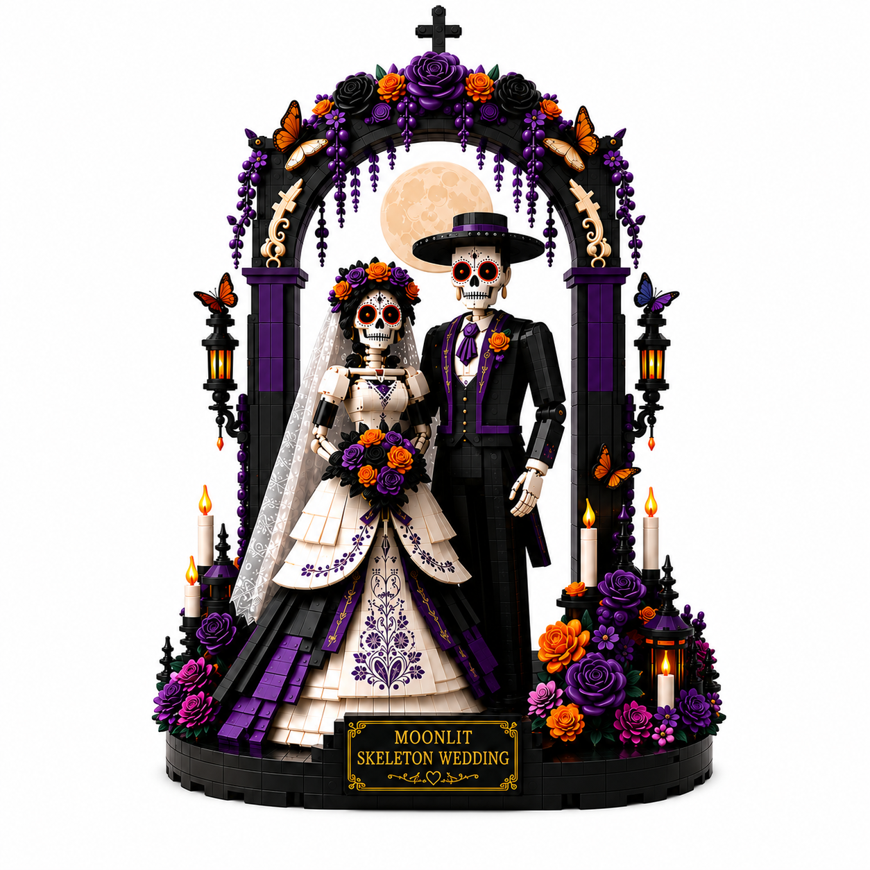 Moonlit Skeleton Wedding Building Set