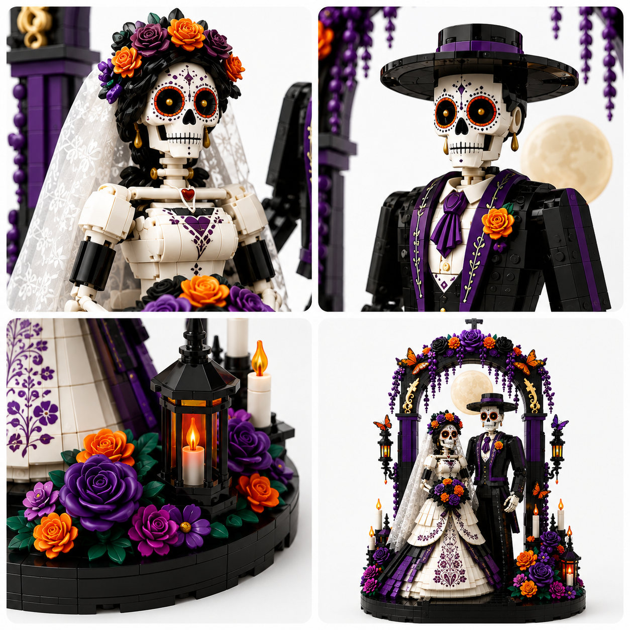 Moonlit Skeleton Wedding Building Set