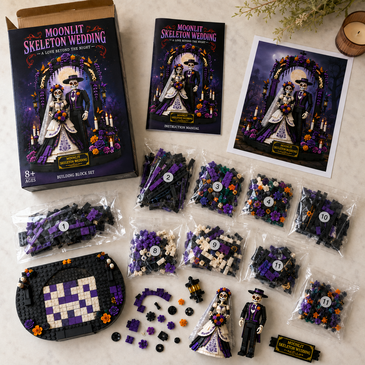 Moonlit Skeleton Wedding Building Set