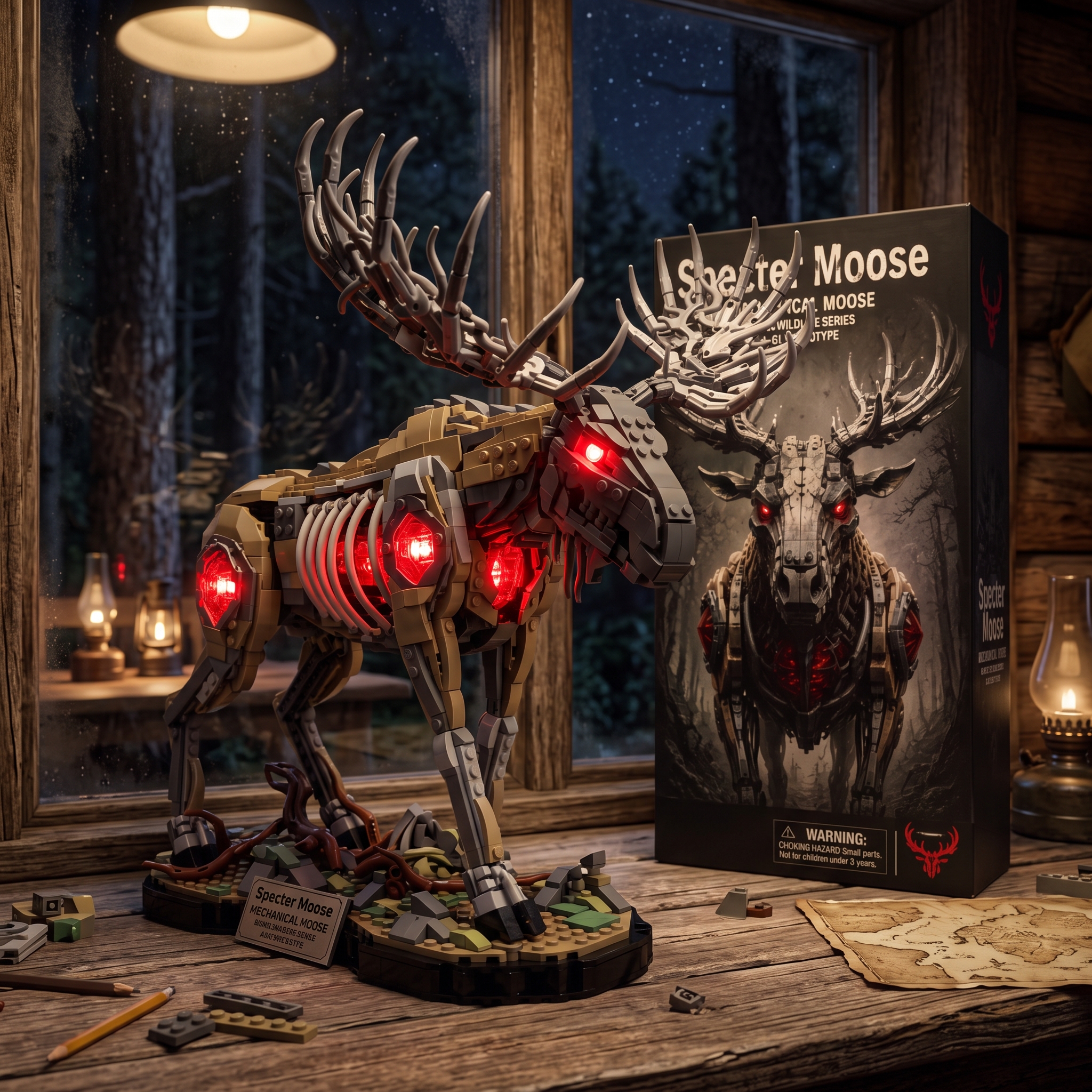 Specter Moose Mechanical Moose Building Block Display Set