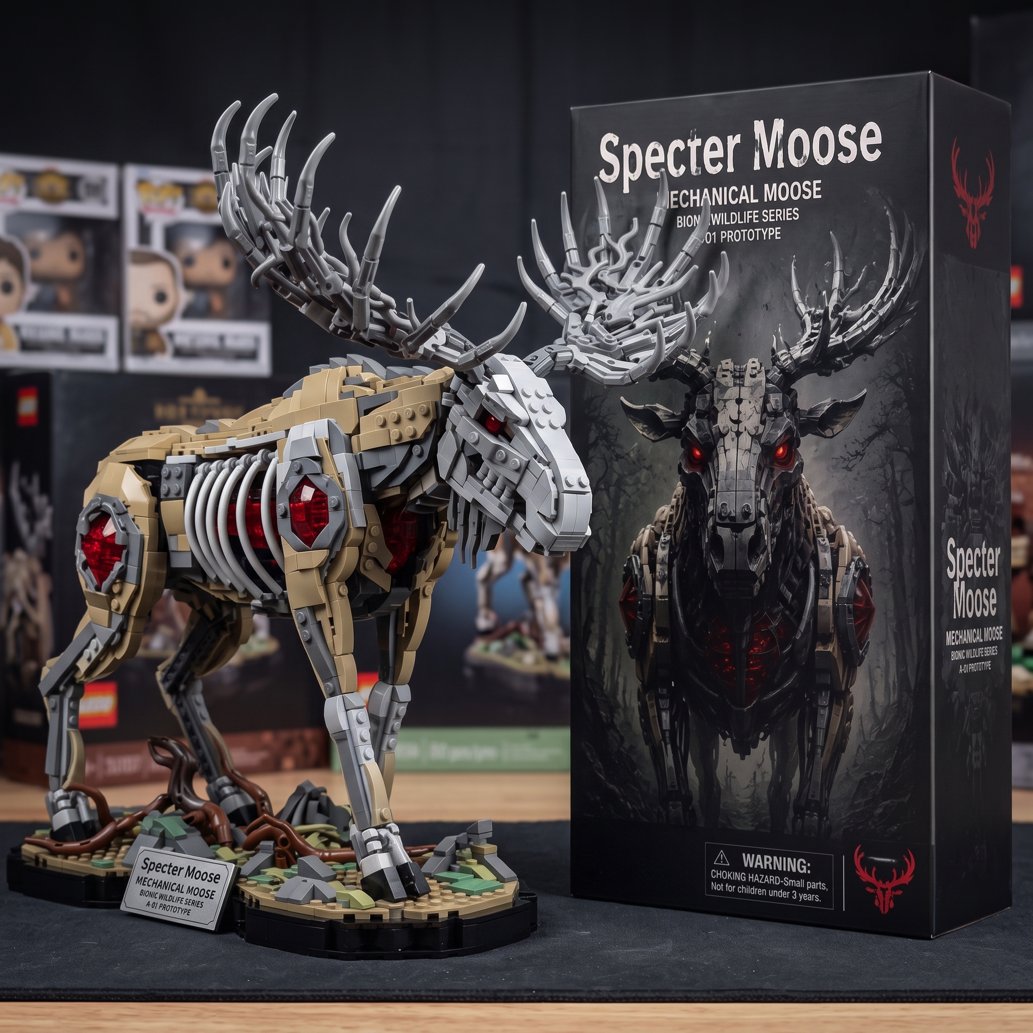 Specter Moose Mechanical Moose Building Block Display Set