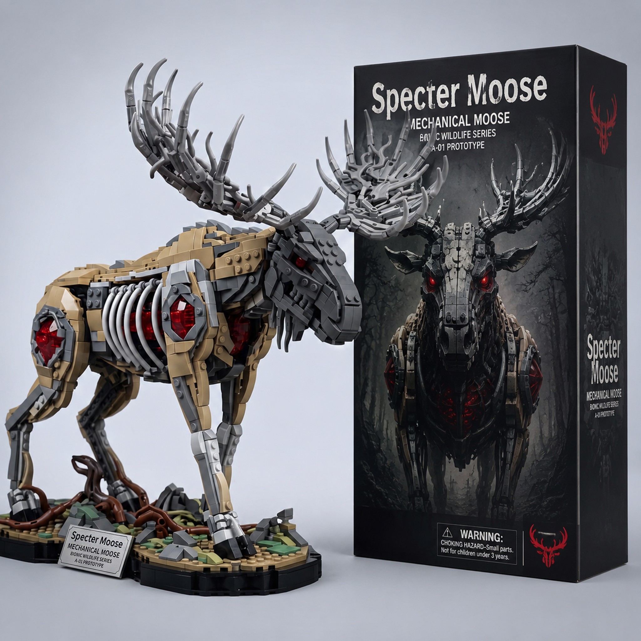 Specter Moose Mechanical Moose Building Block Display Set